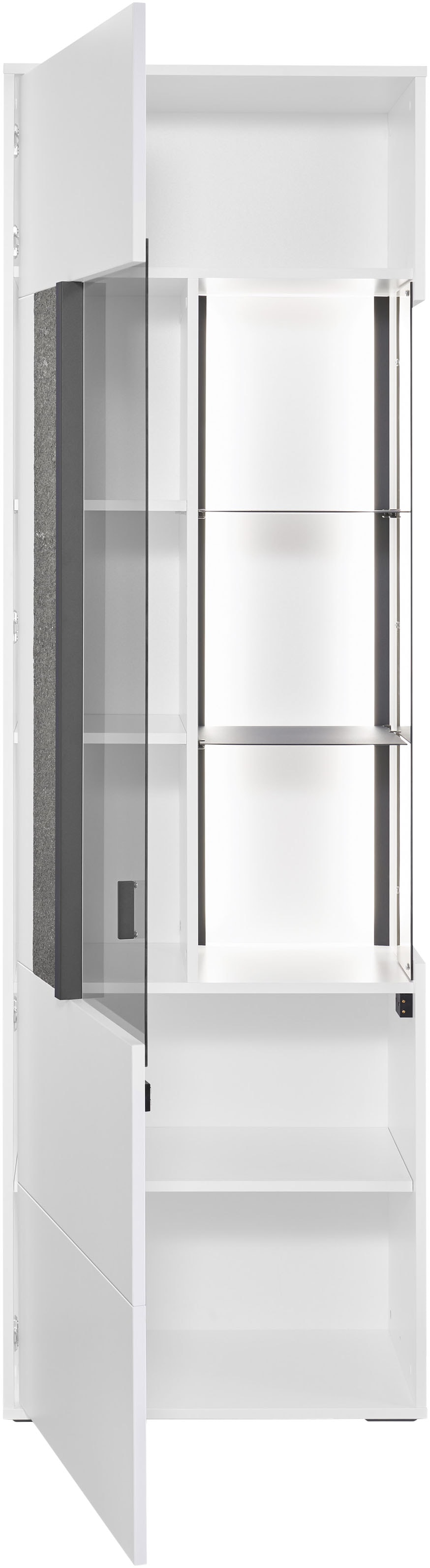 set one by Musterring Vitrine »Deltona«, mit Sandsteinelement, inkl. Beleuchtung, zwei Farben, B64 x H204 cm