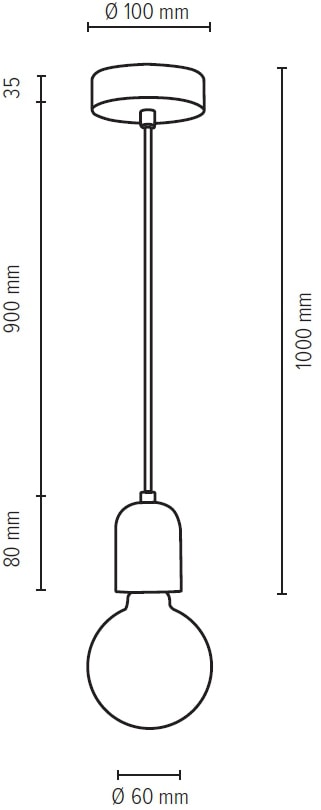 SPOT Light Pendelleuchte »AMORY«, 1 flammig, Leuchtmittel E27 | ohne Leuchtmittel, Hängeleuchte, Echtes Beton - handgefertigt, Textilkabel, Naturprodukt