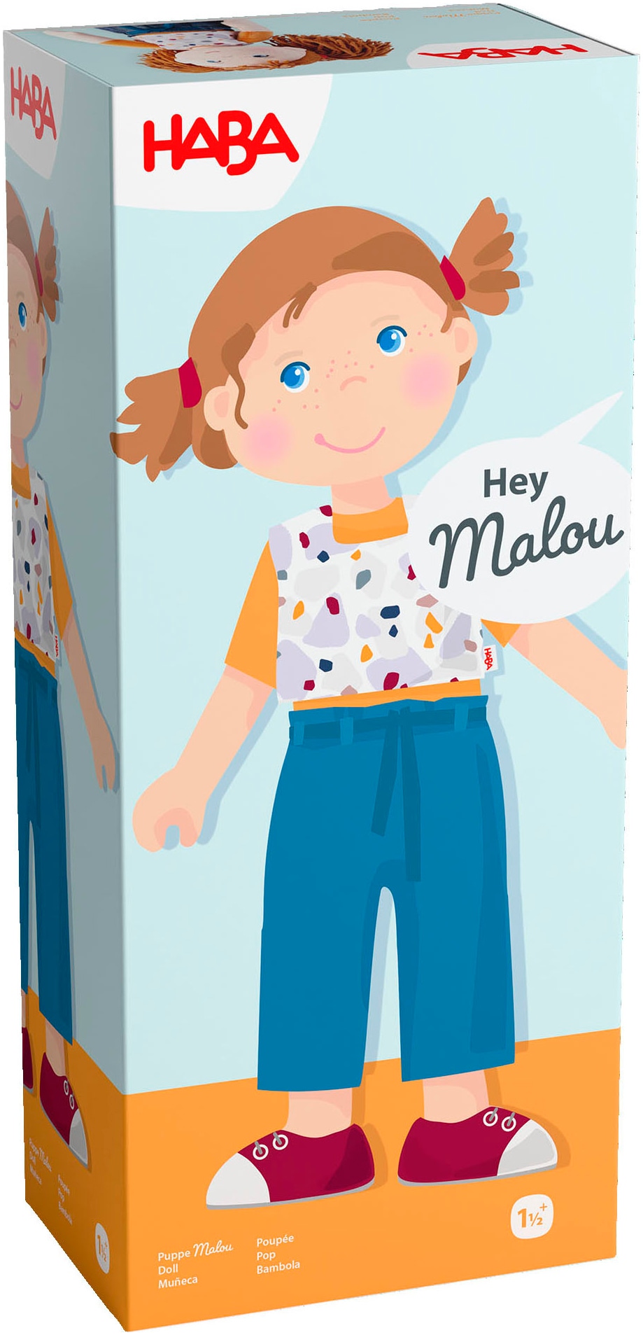 Haba Stoffpuppe »Malou«, Mit Hose, Top und 2 Zopfgummis
