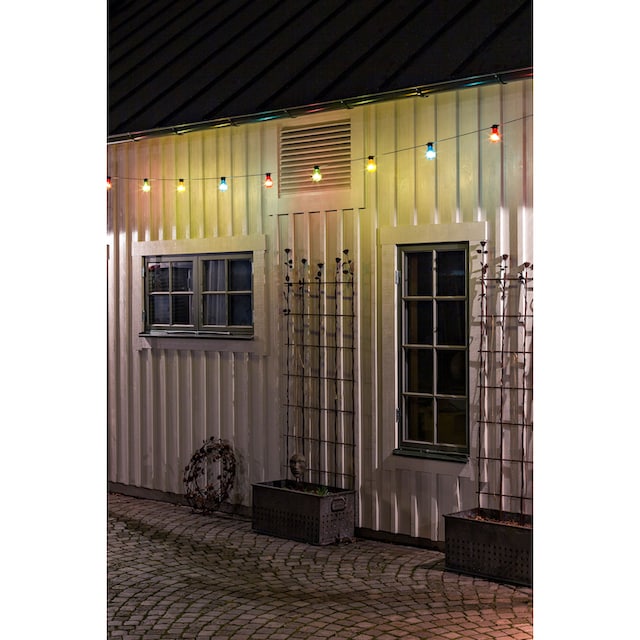 KONSTSMIDE LED-Lichterkette »Weihnachtsdeko aussen«, 20 St.-flammig, LED  Biergartenkette, 20 bunte Birnen / 160 warm weiße Dioden kaufen | BAUR