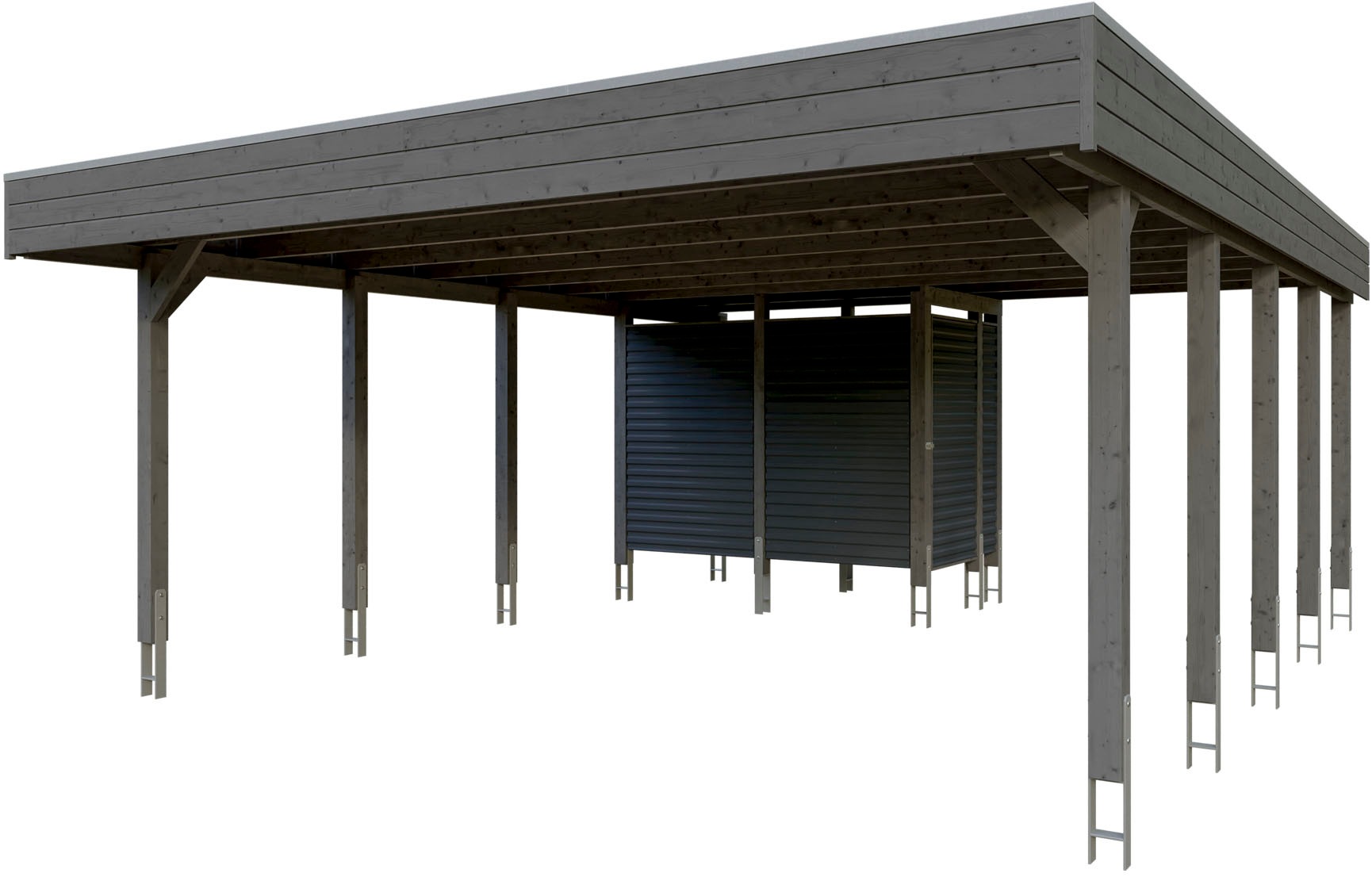 Doppelcarport SKANHOLZ, grau, Carports, "Friesland Set 14"