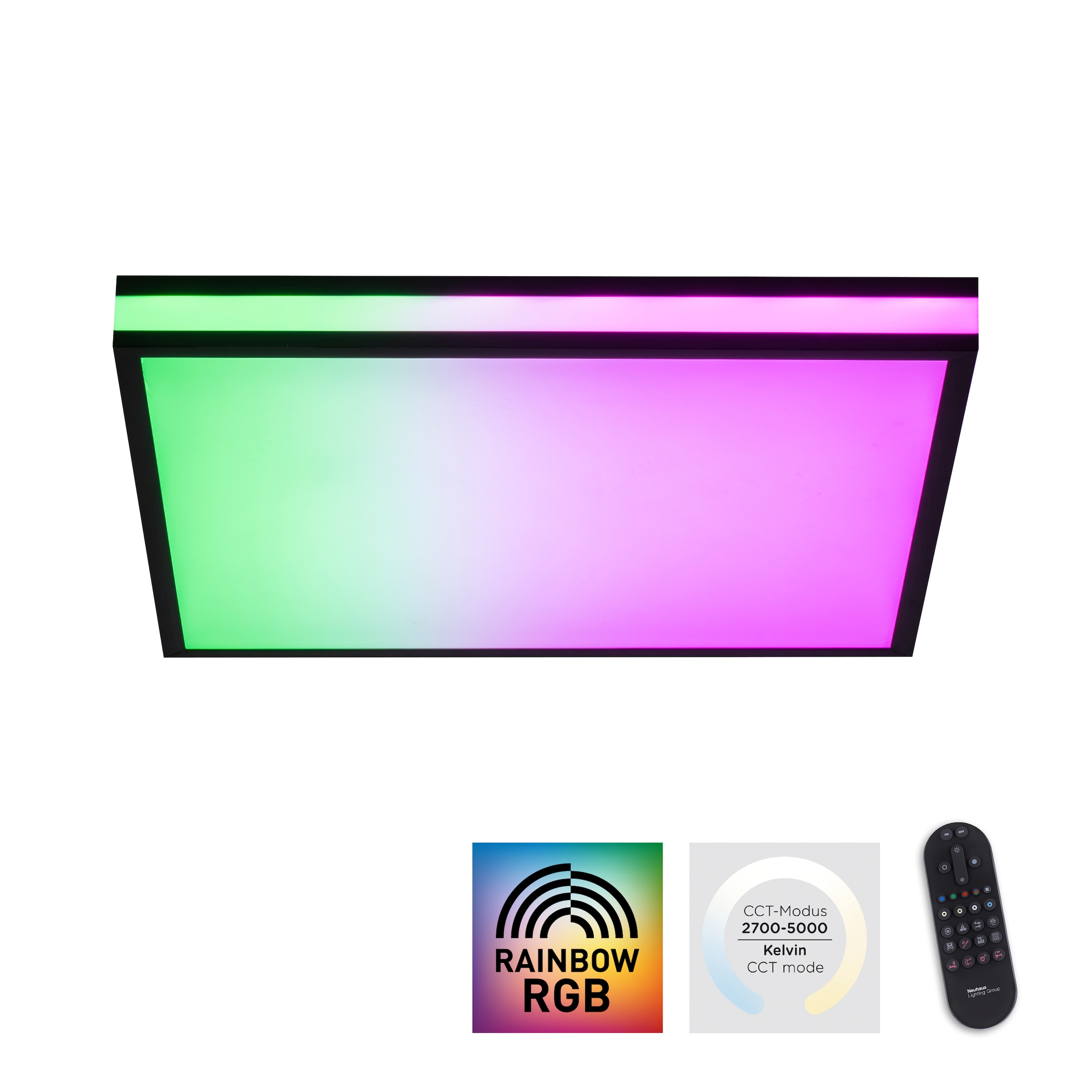 BAUR »MARIO«, JUST Infrarot RGB-Rainbow, dimmbar, Fernbedienung, über flammig-flammig, LIGHT - CCT 1 inkl. | LED, Deckenleuchte