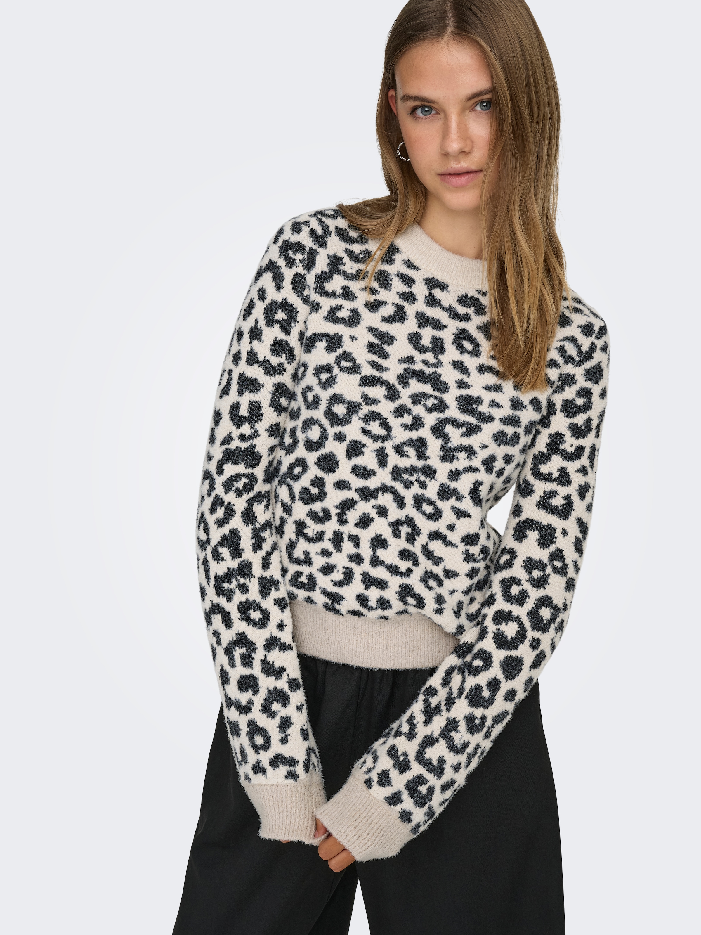 JDY Strickpullover »JDYLORRAINE ANIMAL L/S PULLOVER KNT NOOS« Materialmix, regular fit