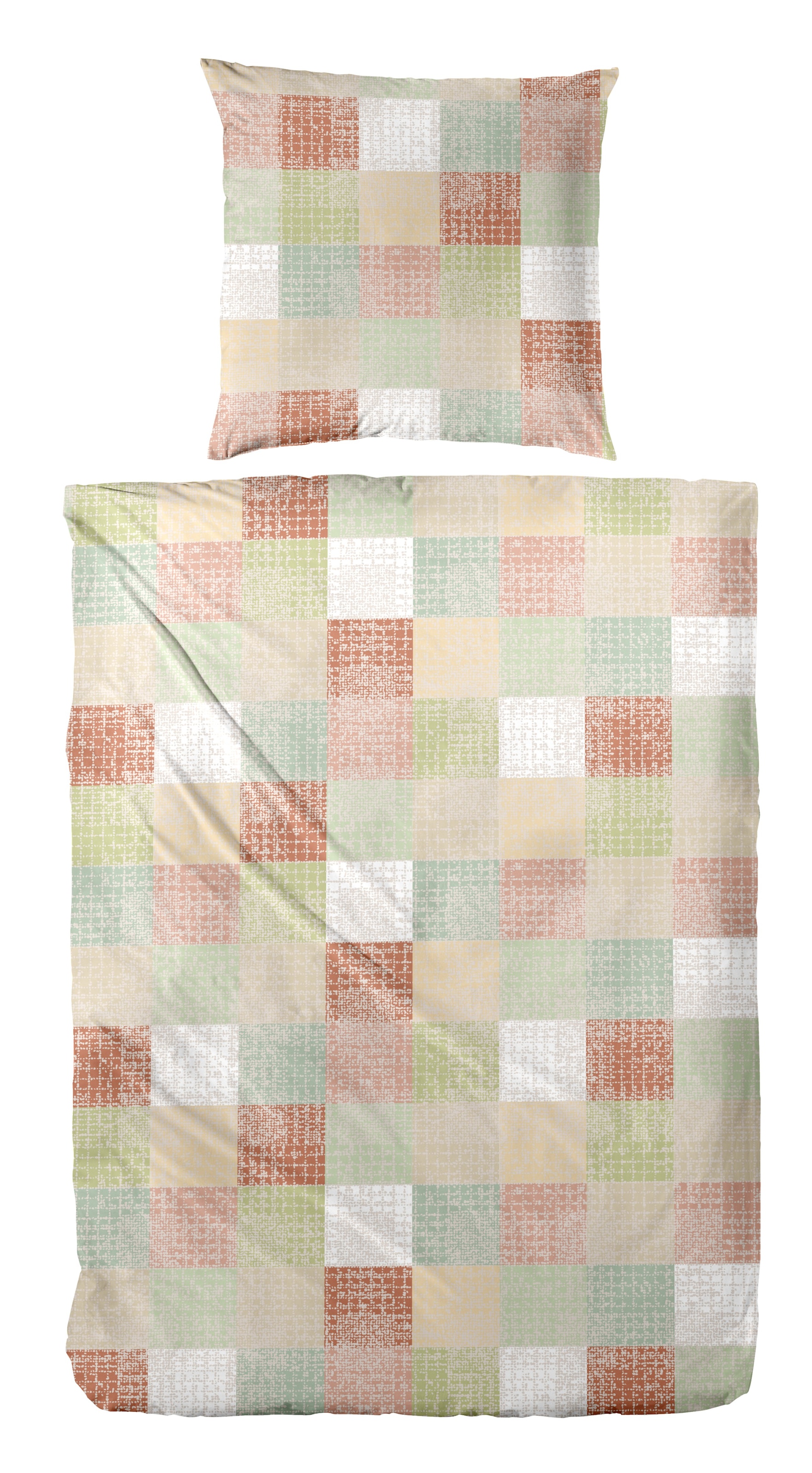 Primera Bettwäsche "Biber-Bettwäsche Pixelgrid" 2 Stk. mit klassischer Karo günstig online kaufen