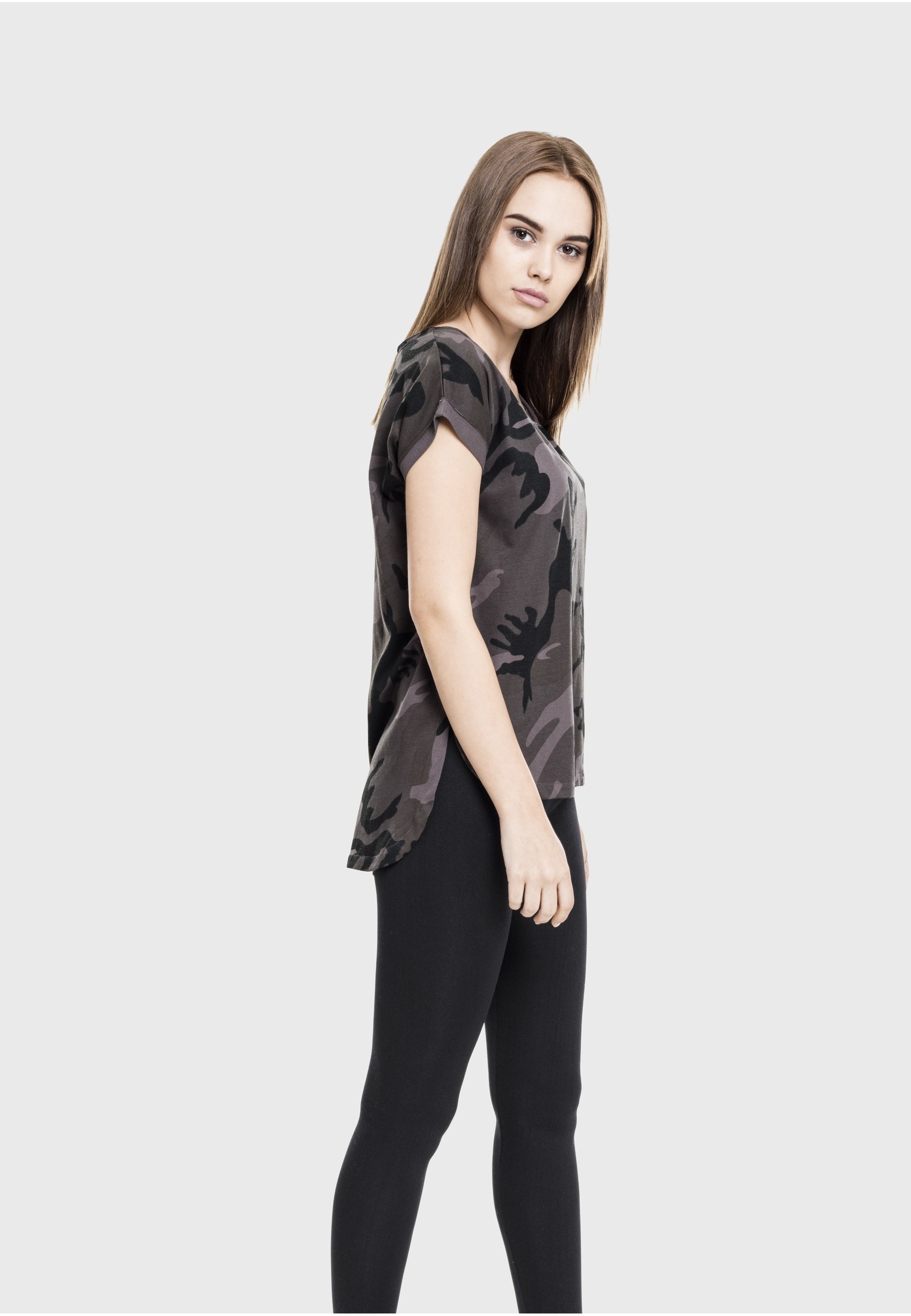 URBAN CLASSICS T-Shirt »Urban Classics Damen Ladies Camo Back Shaped Tee« 1 Stk.