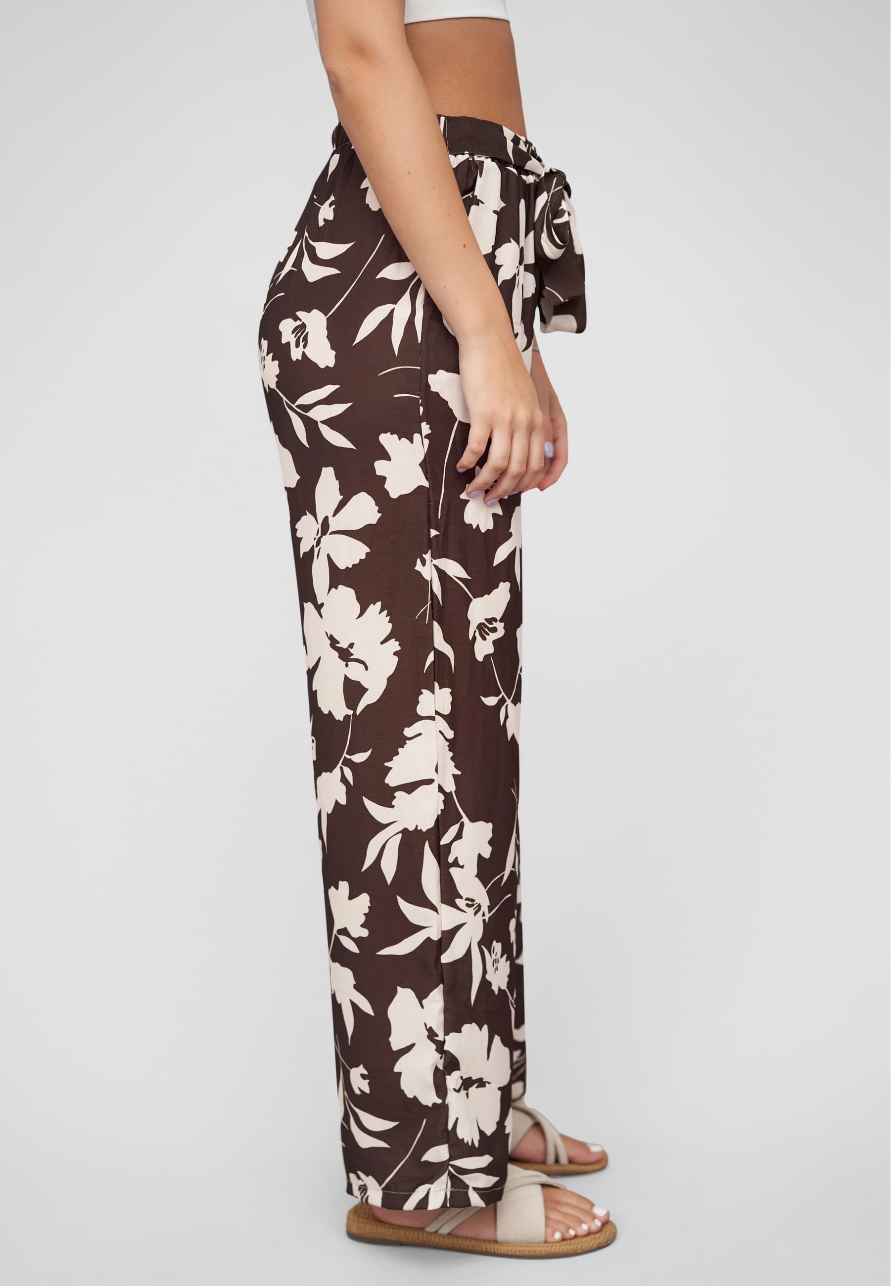 CLOUD 5IVE Stoffhose »CLOUD 5IVE Pants with tie belt and aop flower print«