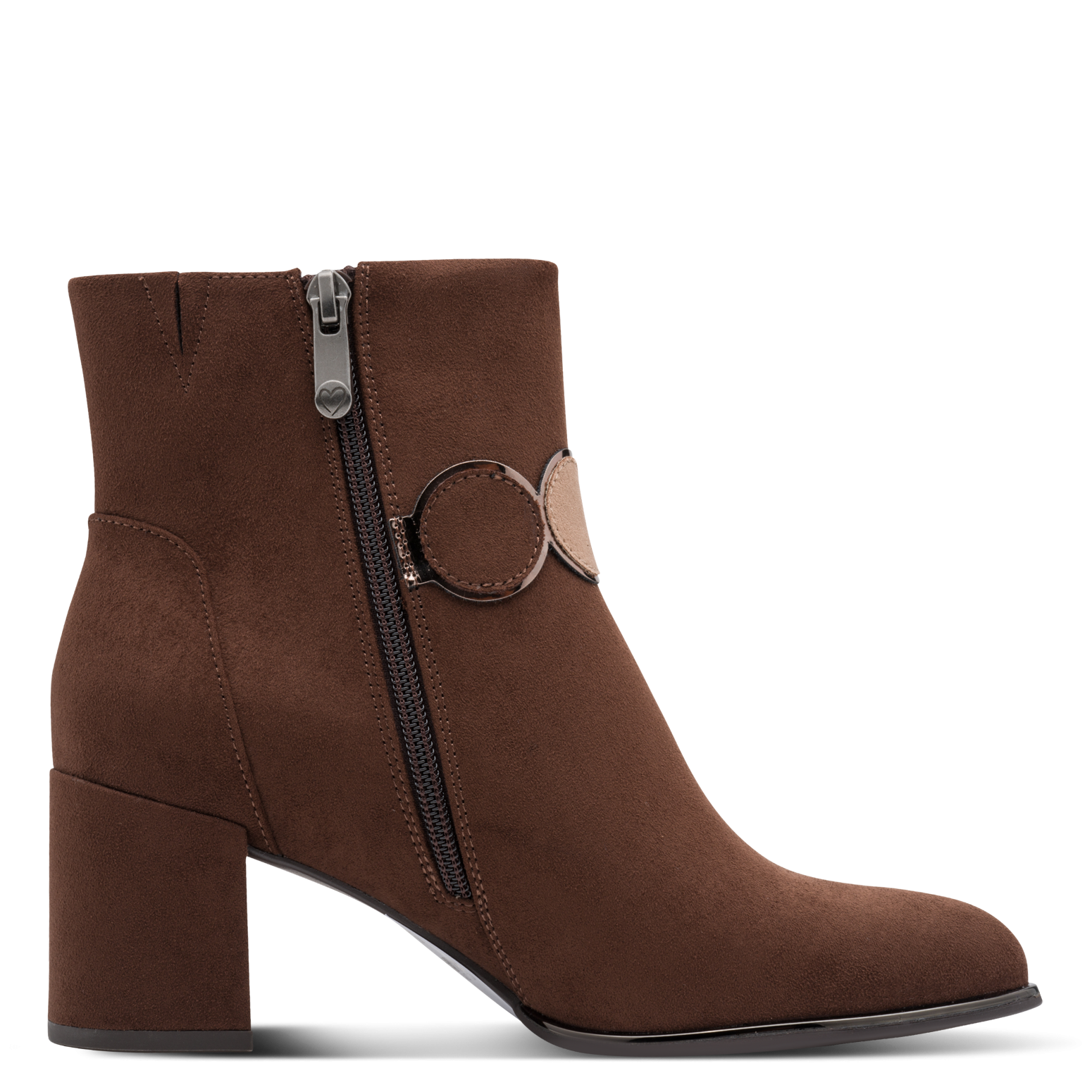 MARCO TOZZI Stiefelette  Blockabsatz, Ankle Boots, mit eleganter Zierkette und Kontrastbesätzen