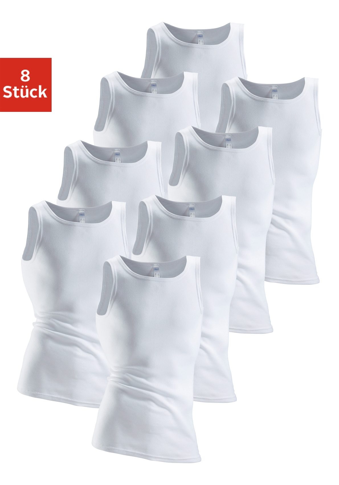 CLIPPER Herren Unterhemd, Gr. 7, weiß, Doppelripp, Obermaterial: 100% Baumwolle, unifarben, Unterhemden, aus Doppelripp, Tanktop, Unterziehshirt