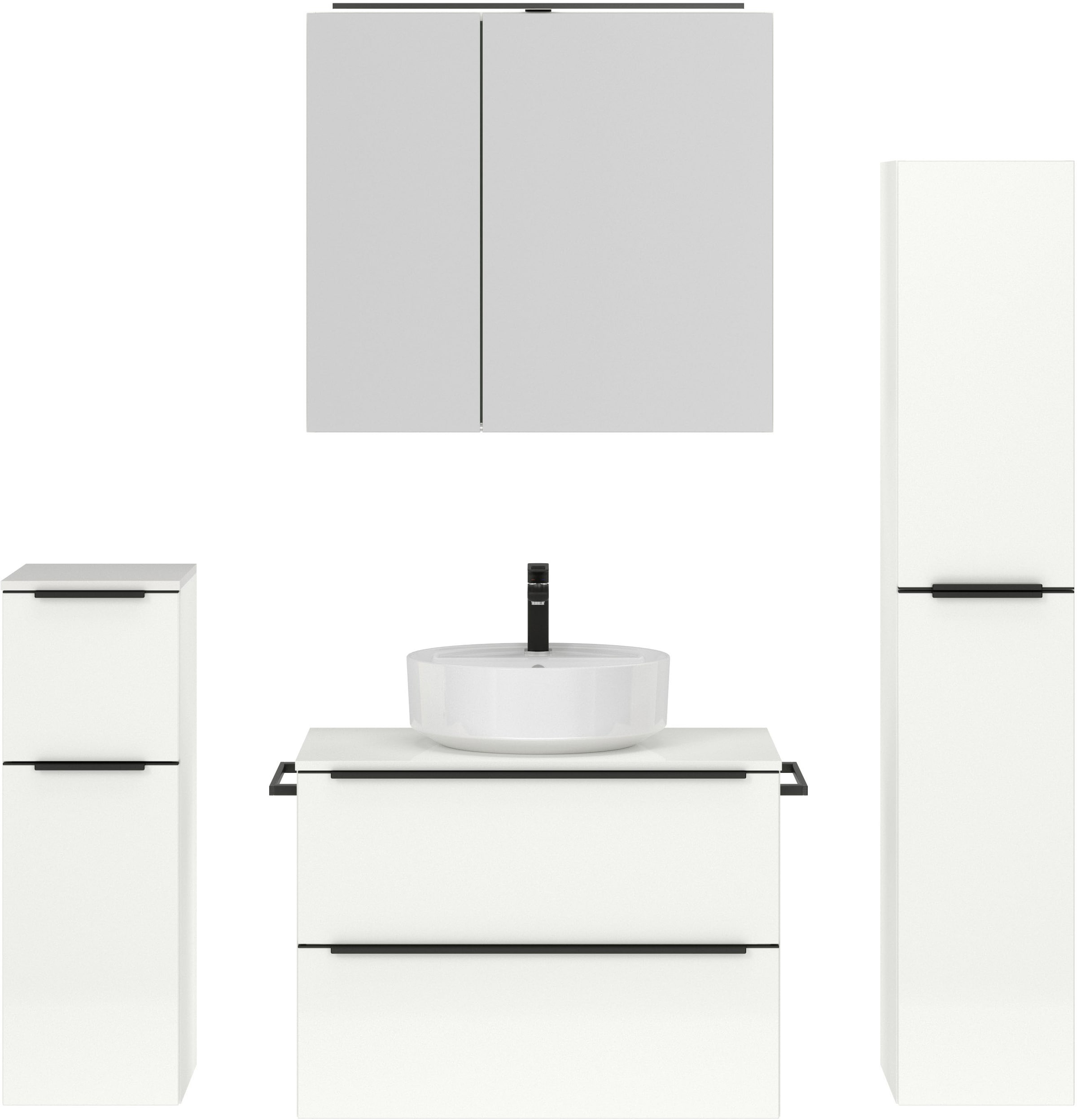 nobilia Badmöbel-Set "Alvene" vormontiert, mit Soft-Close, 4 Stk. tlg. günstig online kaufen