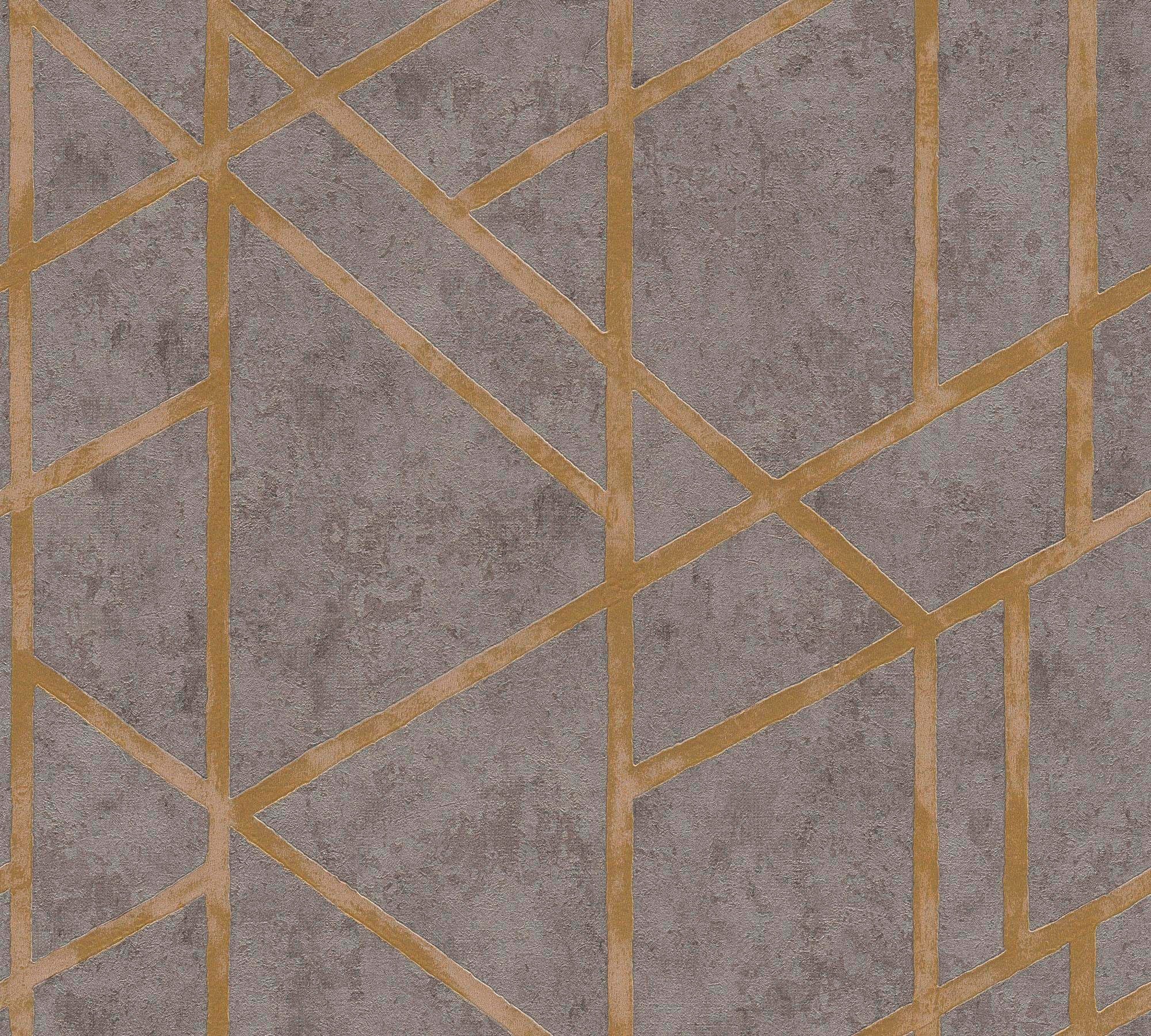 living walls Vliestapete "Metropolitan Stories Francesca Milano grafisch" Motiv geometrisch grafisch strukturiert Grafik Tapete Geometrisch Metallic Tapeten Wohnzimmer Schlafzimmer