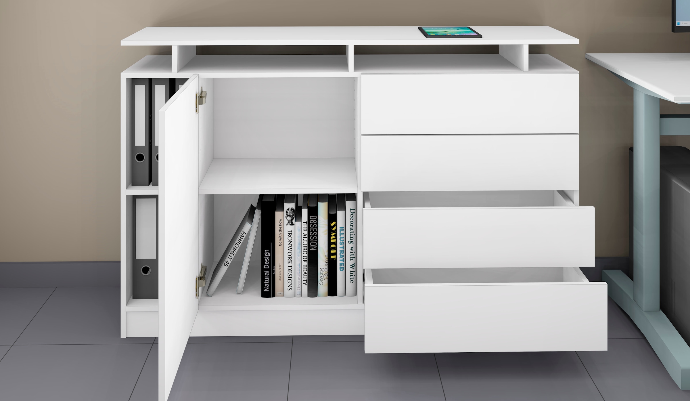 borchardt Möbel Sideboard »Vaasa«, moderne grifflose Optik, Push-to-Open-Funktion