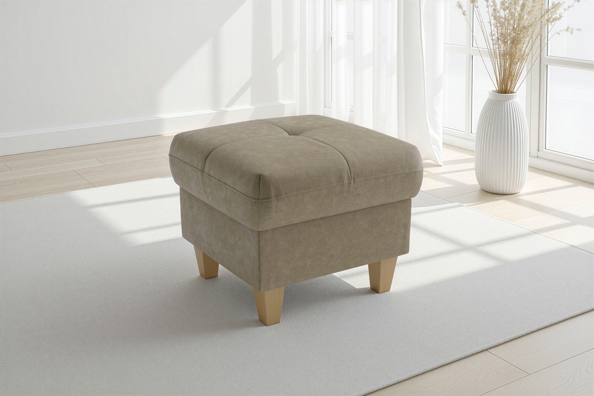 sit&more Polsterhocker "Pamela, B: 58 cm" 1 Stk. tlg. verschiedene Farben und Stoffe, bis 120 kg belastbar