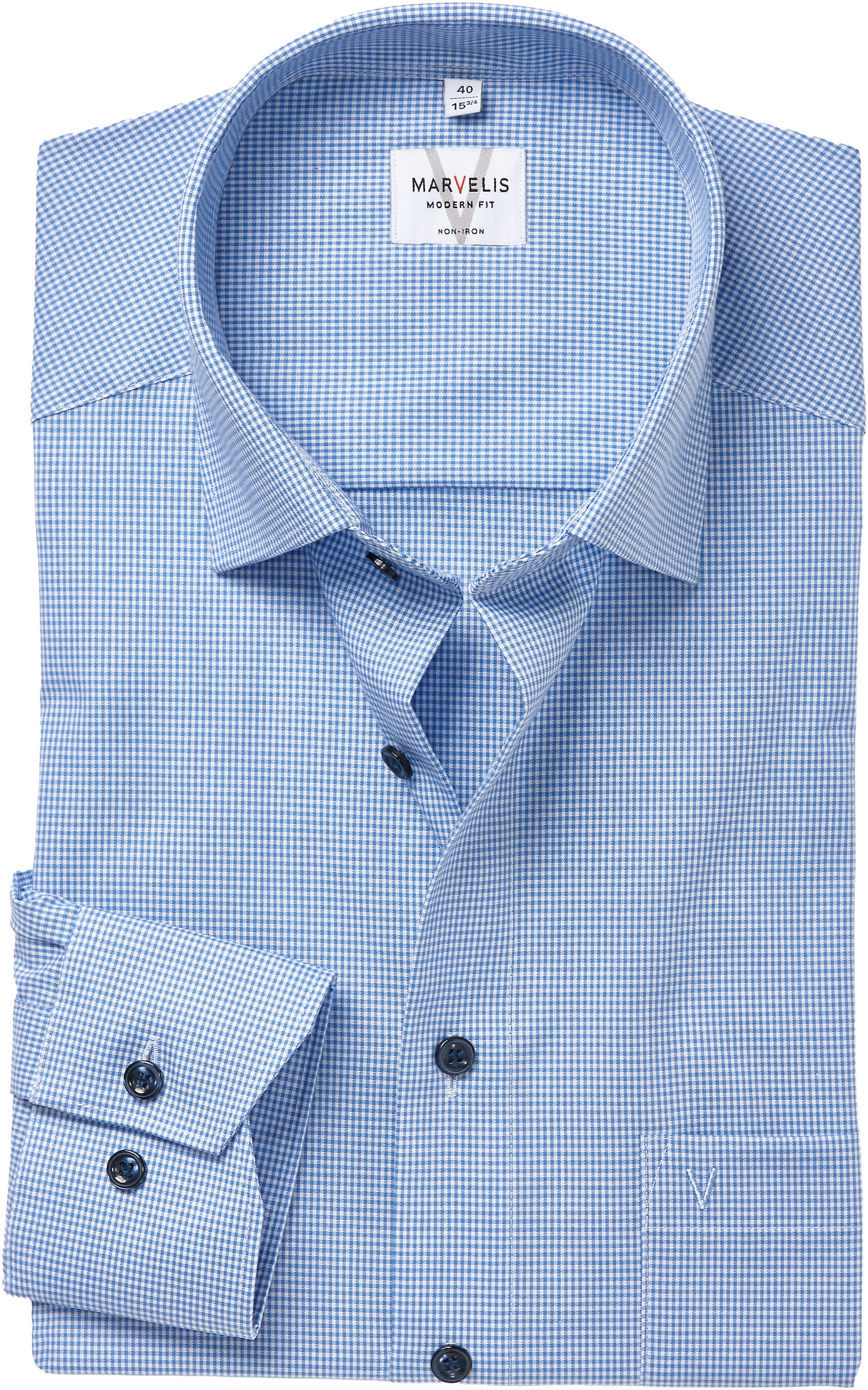 MARVELIS Langarmhemd Businesshemd, modern fit, New-Kentkragen günstig online kaufen