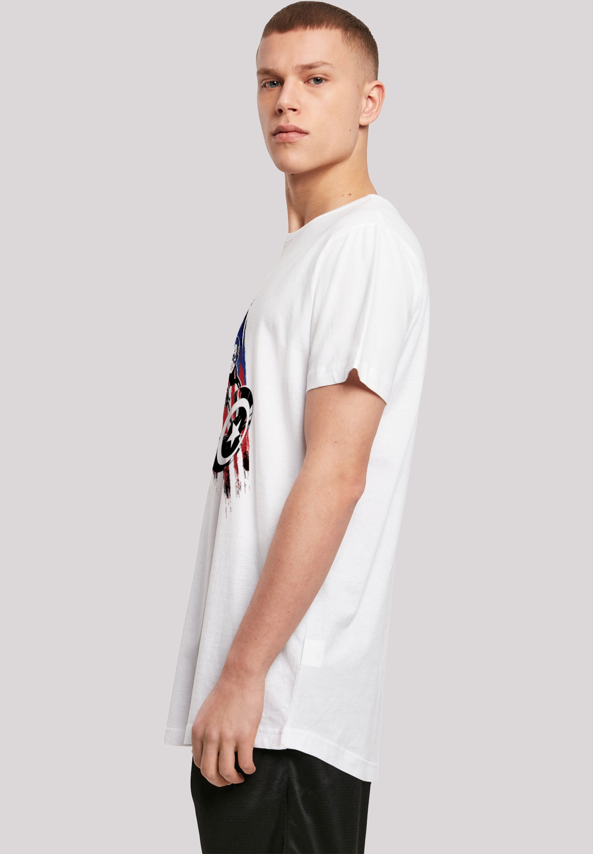F4NT4STIC T-Shirt »Marvel Avengers Captain America«, Herren,Premium Merch,Lang,Longshirt,Logo Print