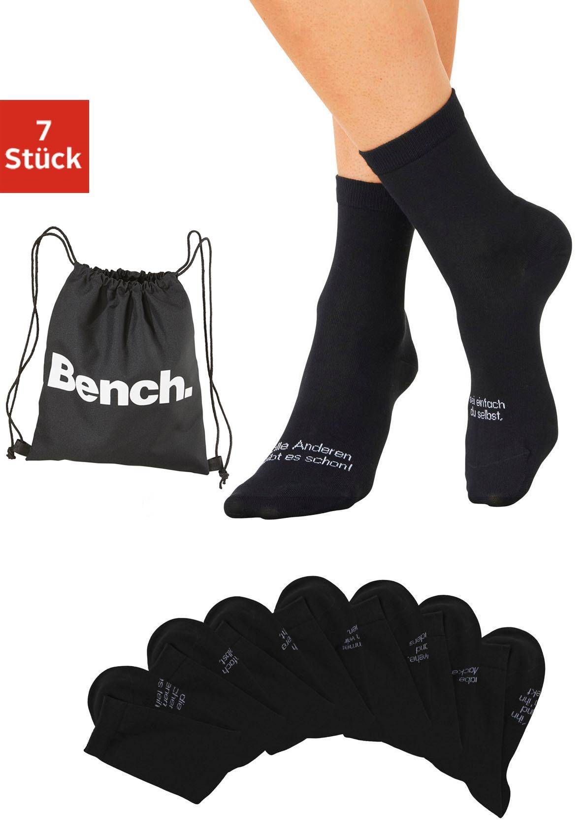 Bench. Socken Packung, 7 Stk. tlg. mit Turnbeutel günstig online kaufen