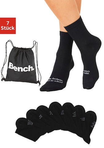 Bench. Socken, (7 Paar), mit Turnbeutel kaufen
