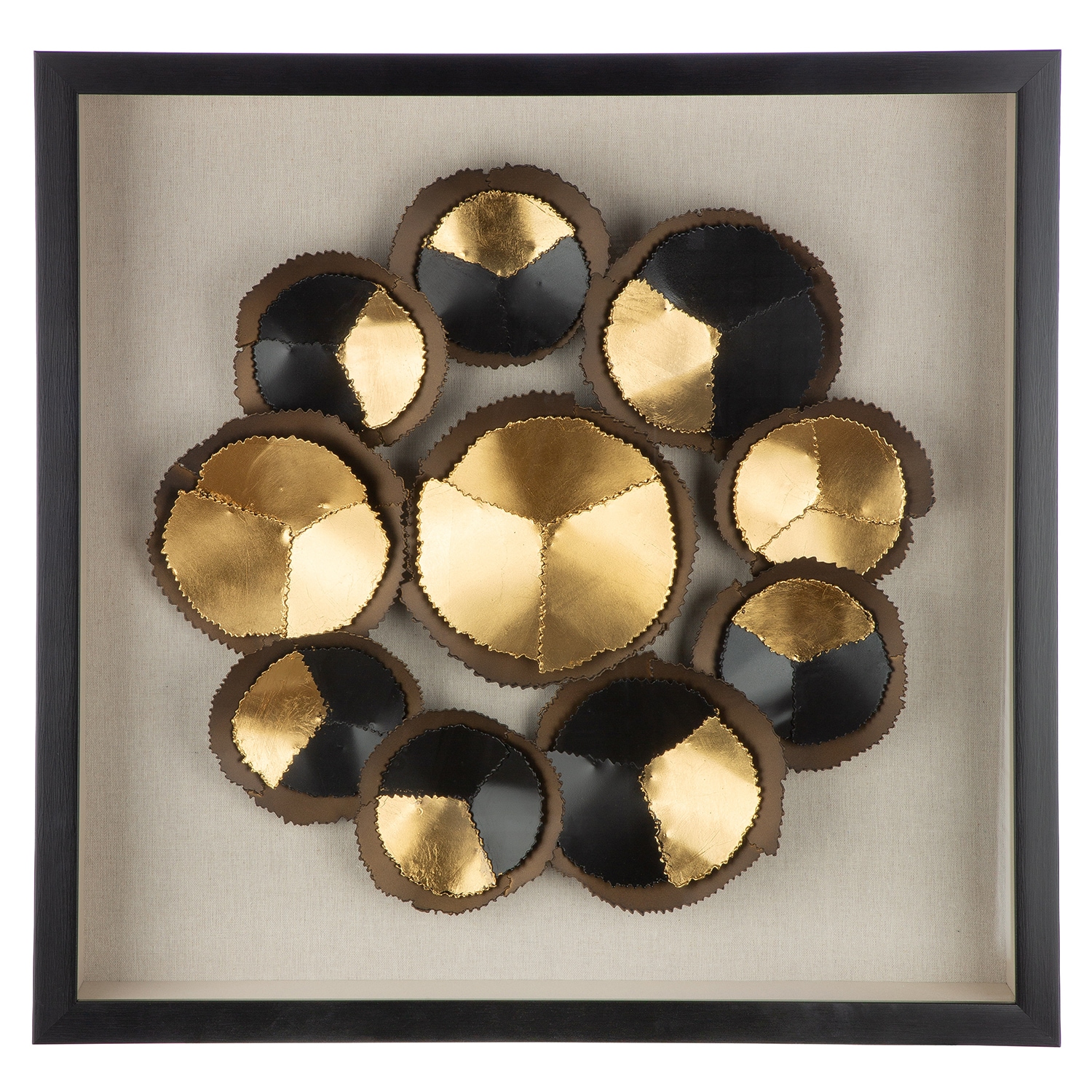 GILDE Metallbild "Bild quadratisch Cut schwarz" klassische Fantasie 1 Stk. tlg. Modern abstrakte Kunst geometrisches Muster Designbild Metalloptik