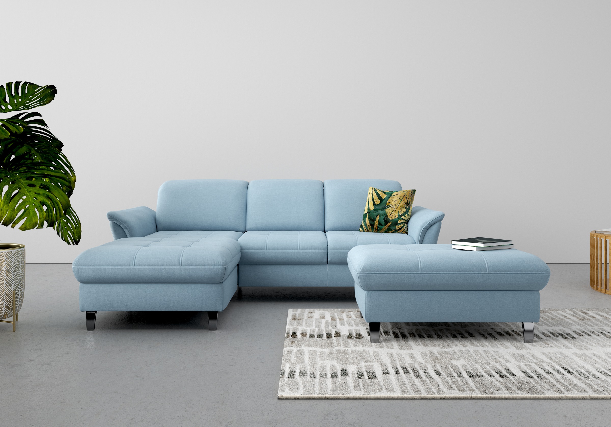 sit&more Ecksofa »Maggiore L-Form«, wahlweise mit Kopfteilverstellung, Bettfunktion und Bettkasten