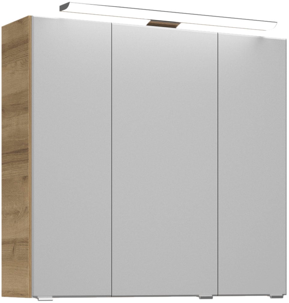 Saphir Badmöbel-Set »Badmöbel-Set Trentino 4-tlg Mineralmarmorwaschtisch,LED-Spiegelschrank«, (5 St.), Badezimmer-Set mit Midischrank und Unterschrank inkl. Türdämpfer