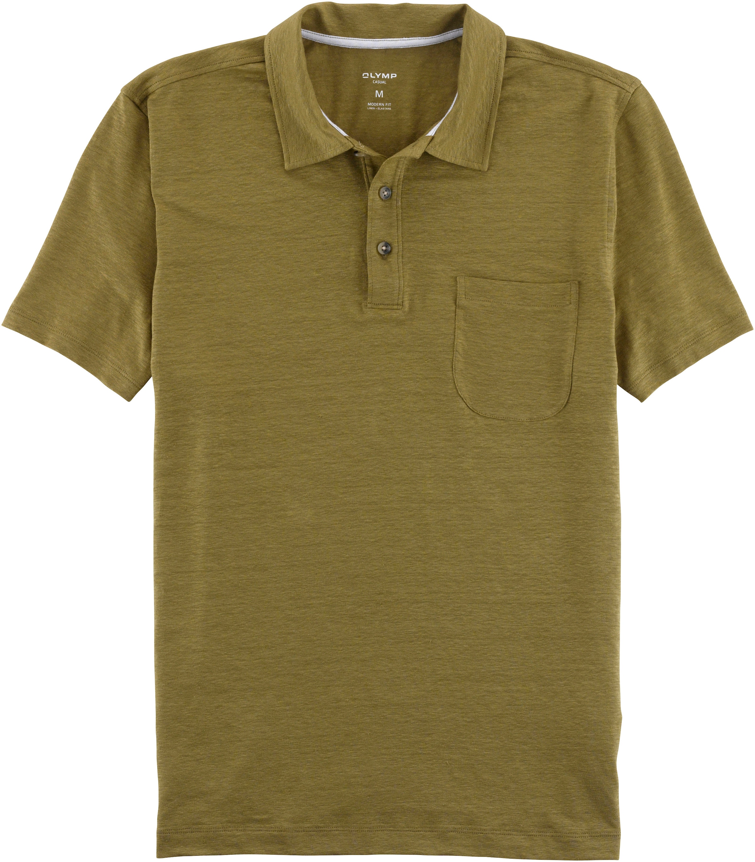 Poloshirt »im Hemden-Look mit Leinen«, in sommerlicher Casual-Optik