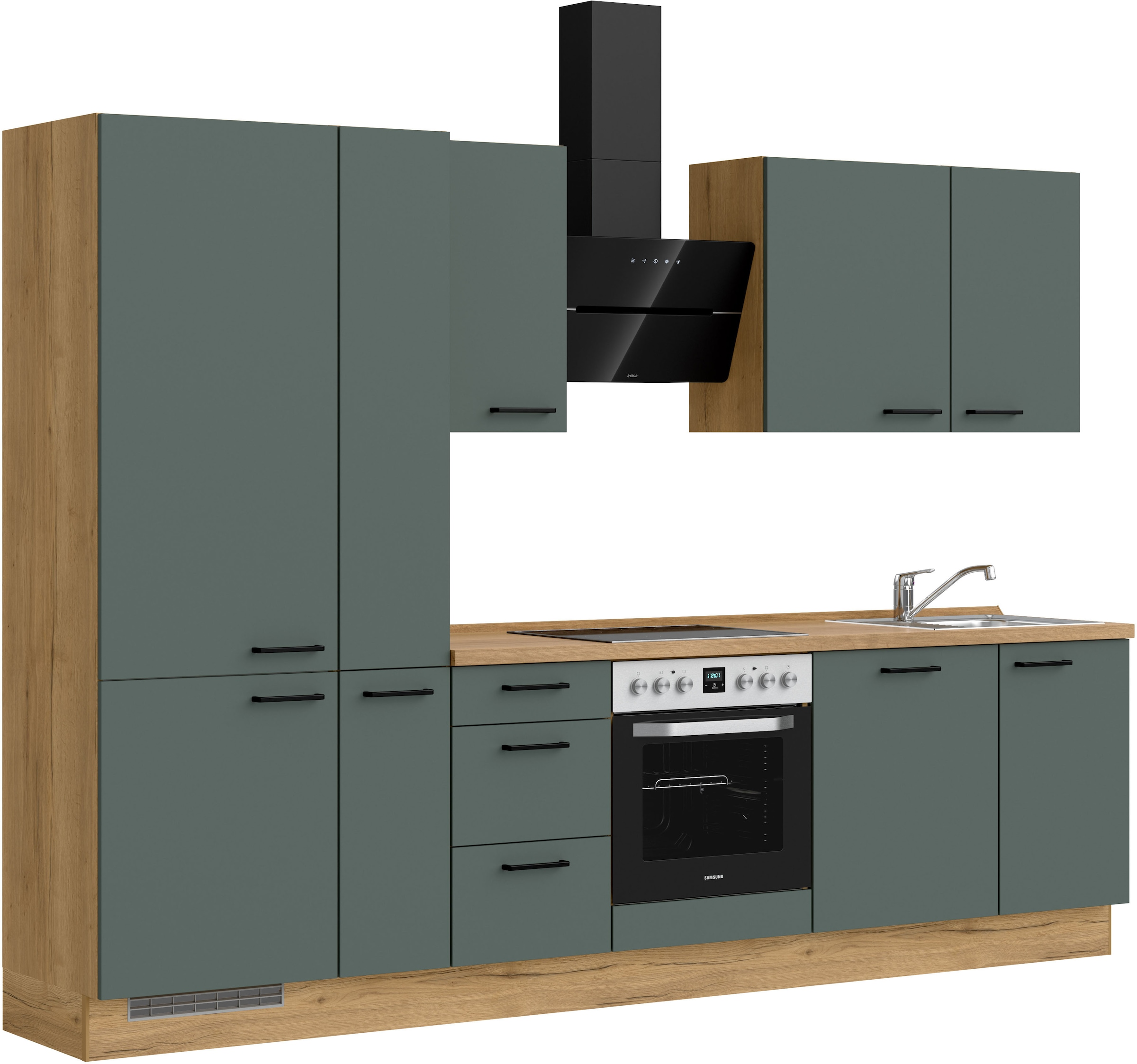 nobilia® Küchenzeile »"Easytouch II"«, vormontiert, Ausrichtung wählbar, Breite 300 cm, wahlw. mit E-Geräten