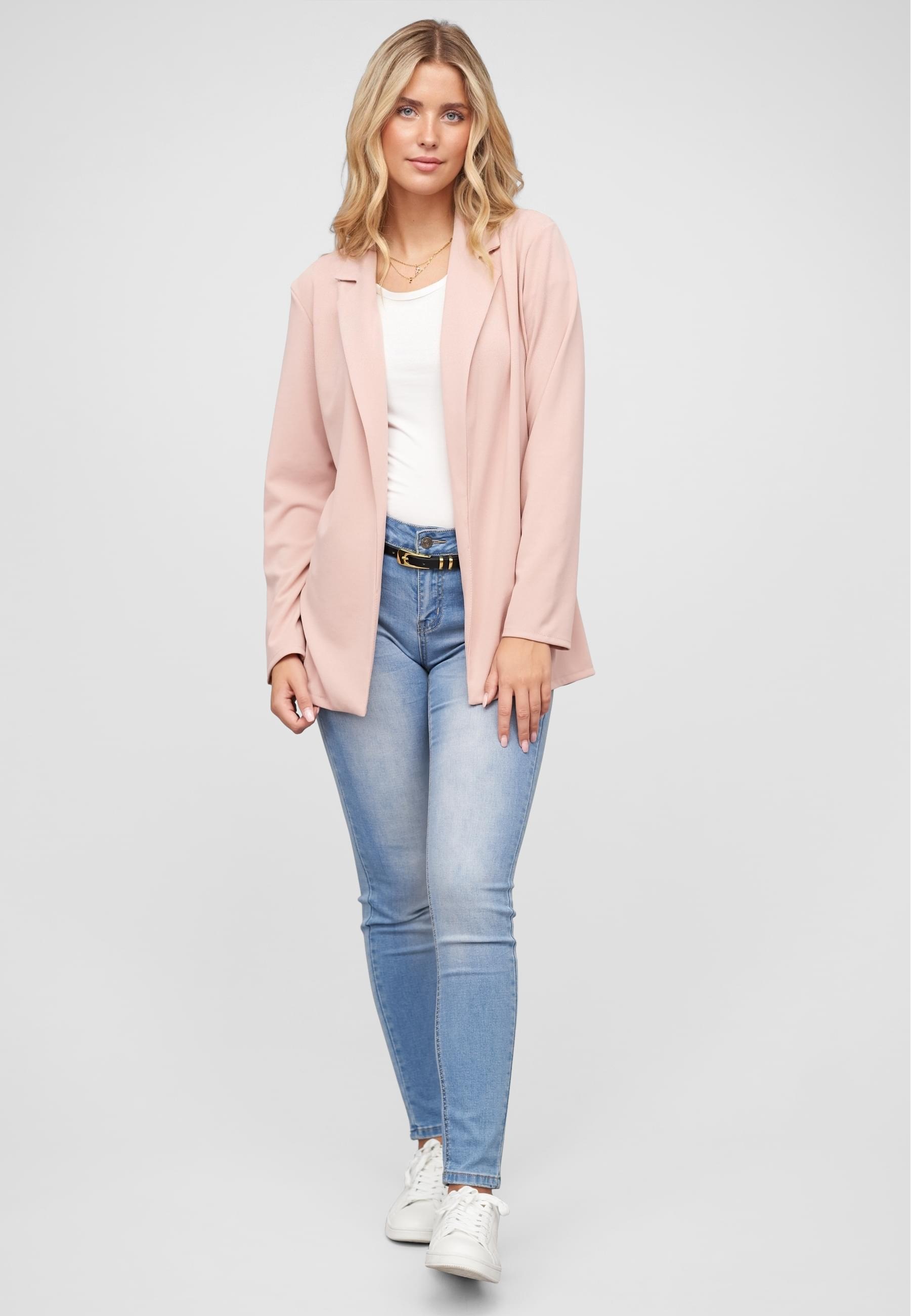 CLOUD 5IVE Strickjacke »CLOUD 5IVE Longform Blazer mit Reverskragen« 1 Stk.