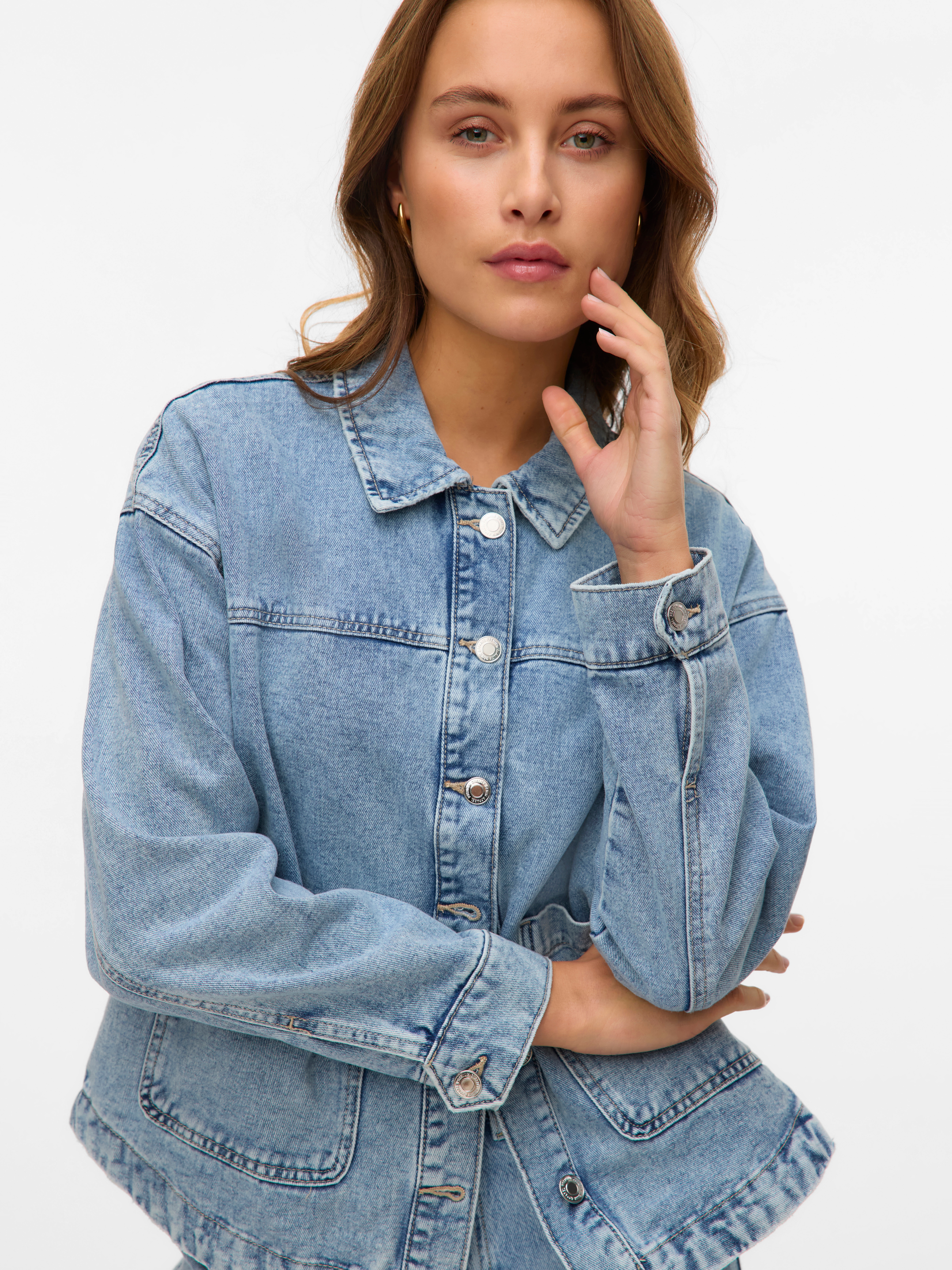 Thumbnail - Vero Moda Jeansjacke "VMJAMIE LS DENIM SHACKET MIX NOOS" Baumwollmischung