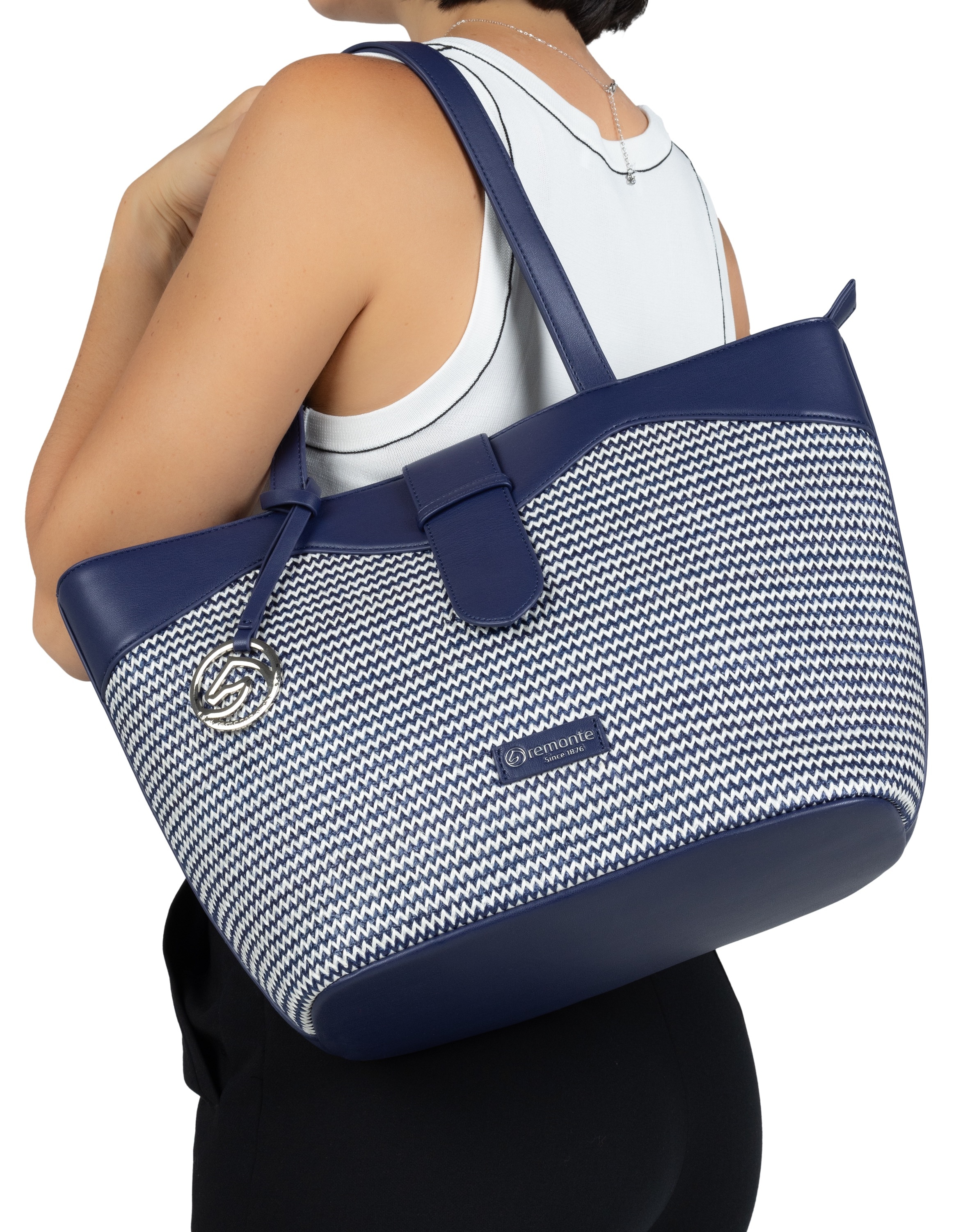 Remonte Shopper, Damen-Henkeltasche, Schultertasche mit Logo-Anhänger