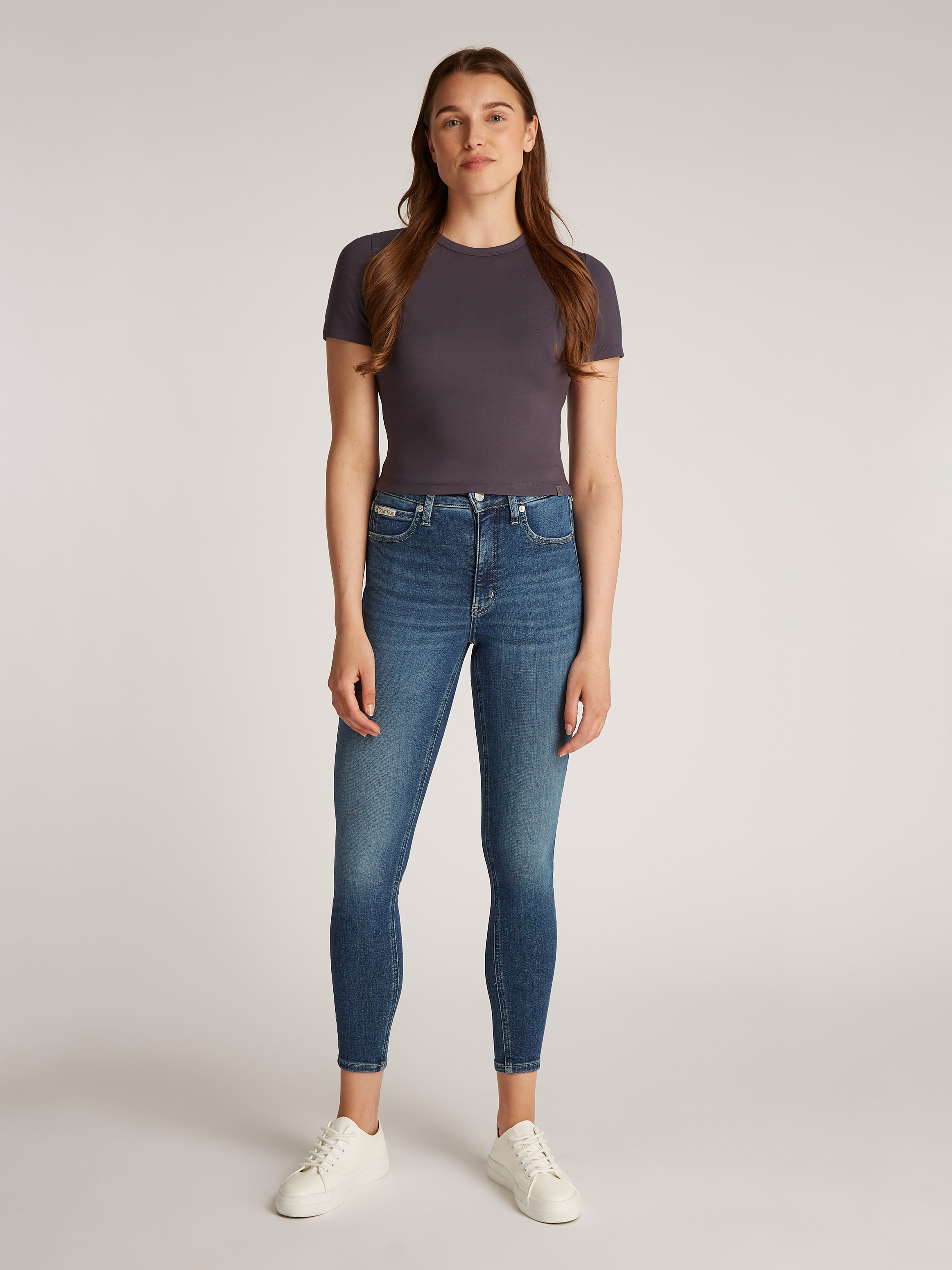 Calvin Klein Jeans Skinny-fit-Jeans »HIGH RISE SUPER SKINNY ANKLE«, mit Stoned wash Optik, mit Coinpocket