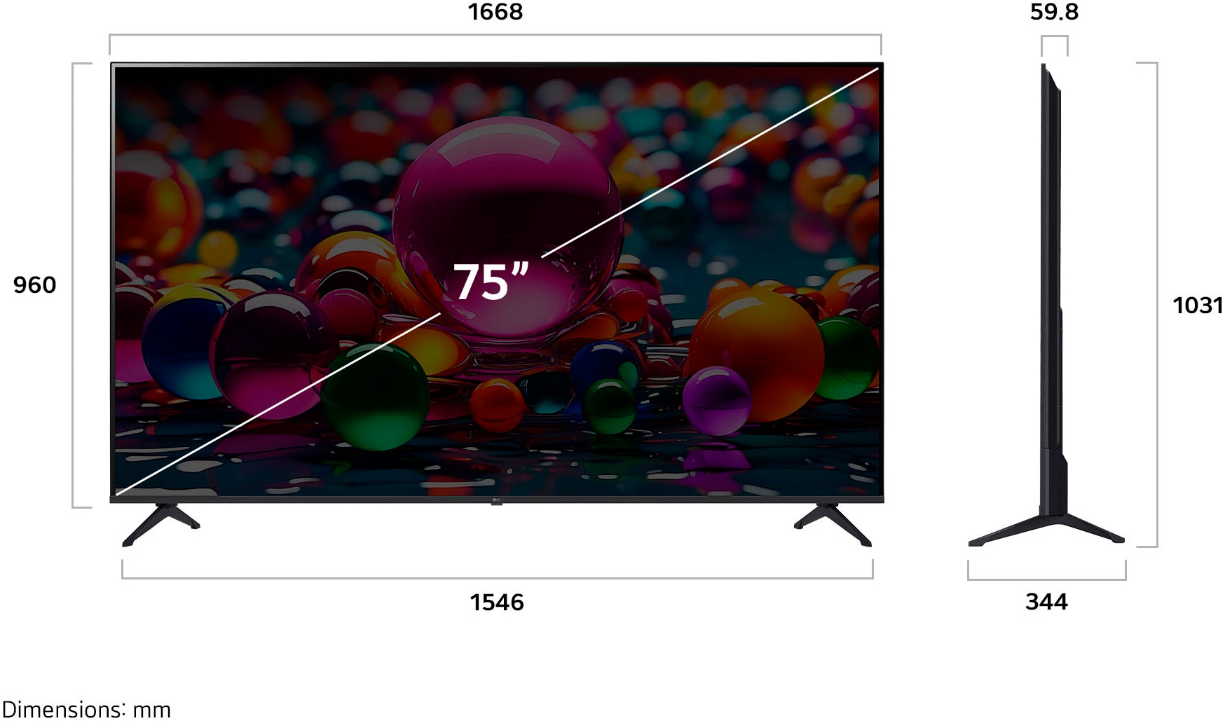 LG LED-Fernseher »75UA74006LB«, 4K Ultra HD, Smart-TV