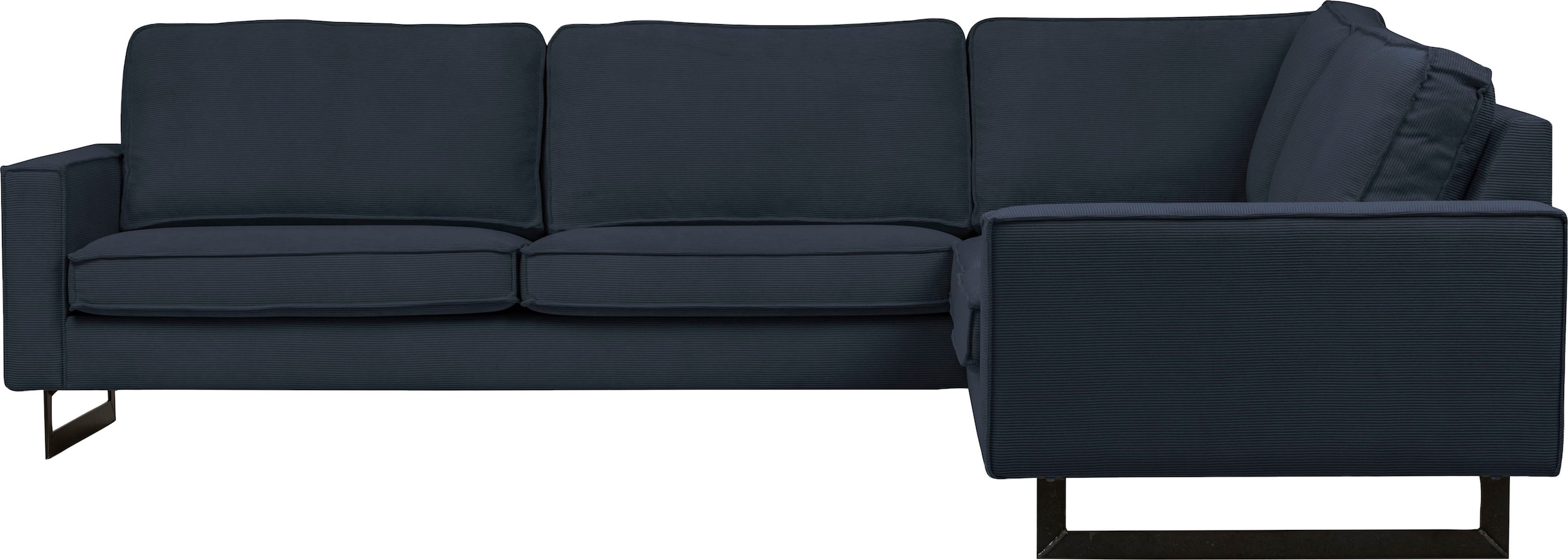 Places of Style Ecksofa »Pinto, 250/290 cm, langer Schenkel, XXL, Ottomane«, Cord, Feincord, Luxus-Microfaser Leder und Chenille