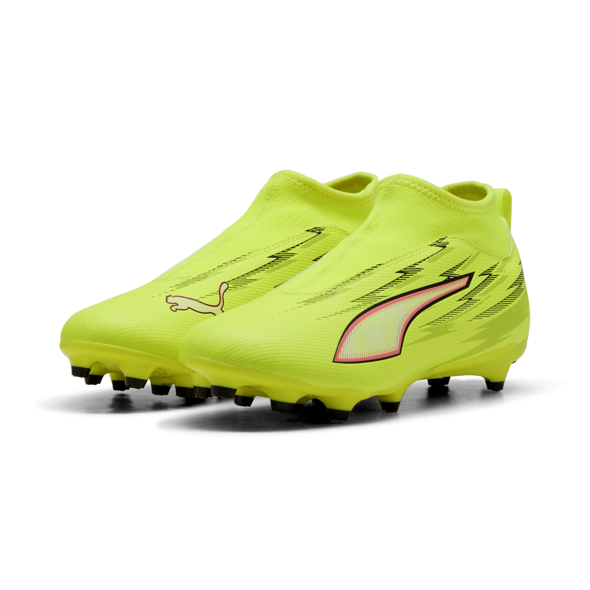 PUMA Kinder Fußballschuh "ULTRA 6 MATCH+ FG/AG Fußballschuhe ohne Schnürung Jugendliche", Gr. 33gelb alert schwarz glowing rot lime squeeze,
