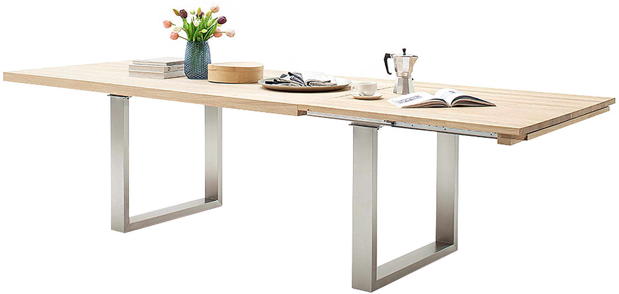 MCA furniture Kulissen-Esstisch »Dayton Esstisch Kufentisch«, Synchronauszug,ausziehbar,eiche,massiv,extra lang,XXL,belastbar 50 kg