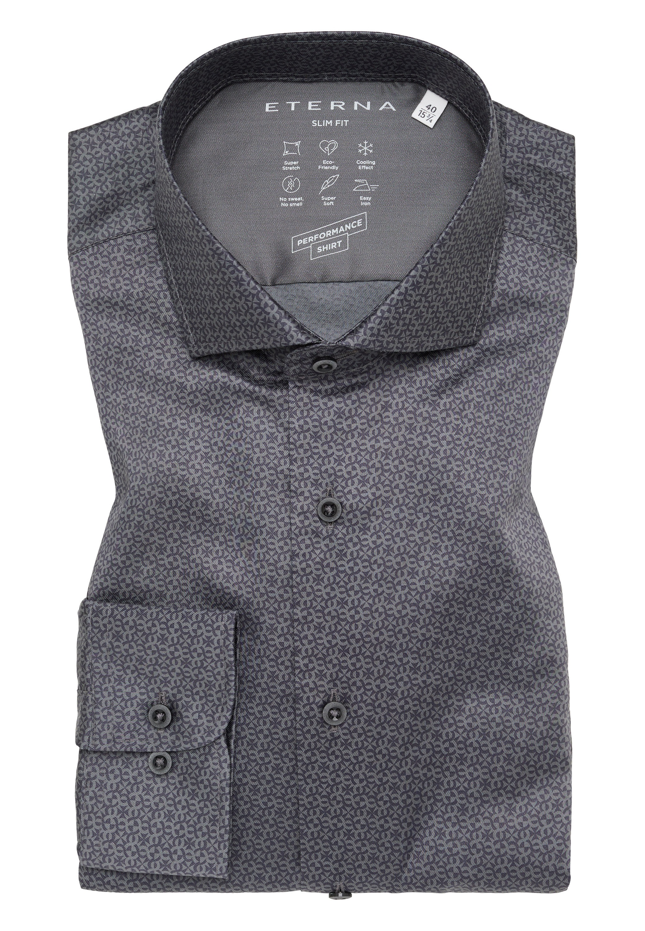 Eterna Langarmhemd »SLIM FIT«, EASY IRON (bügelleicht)