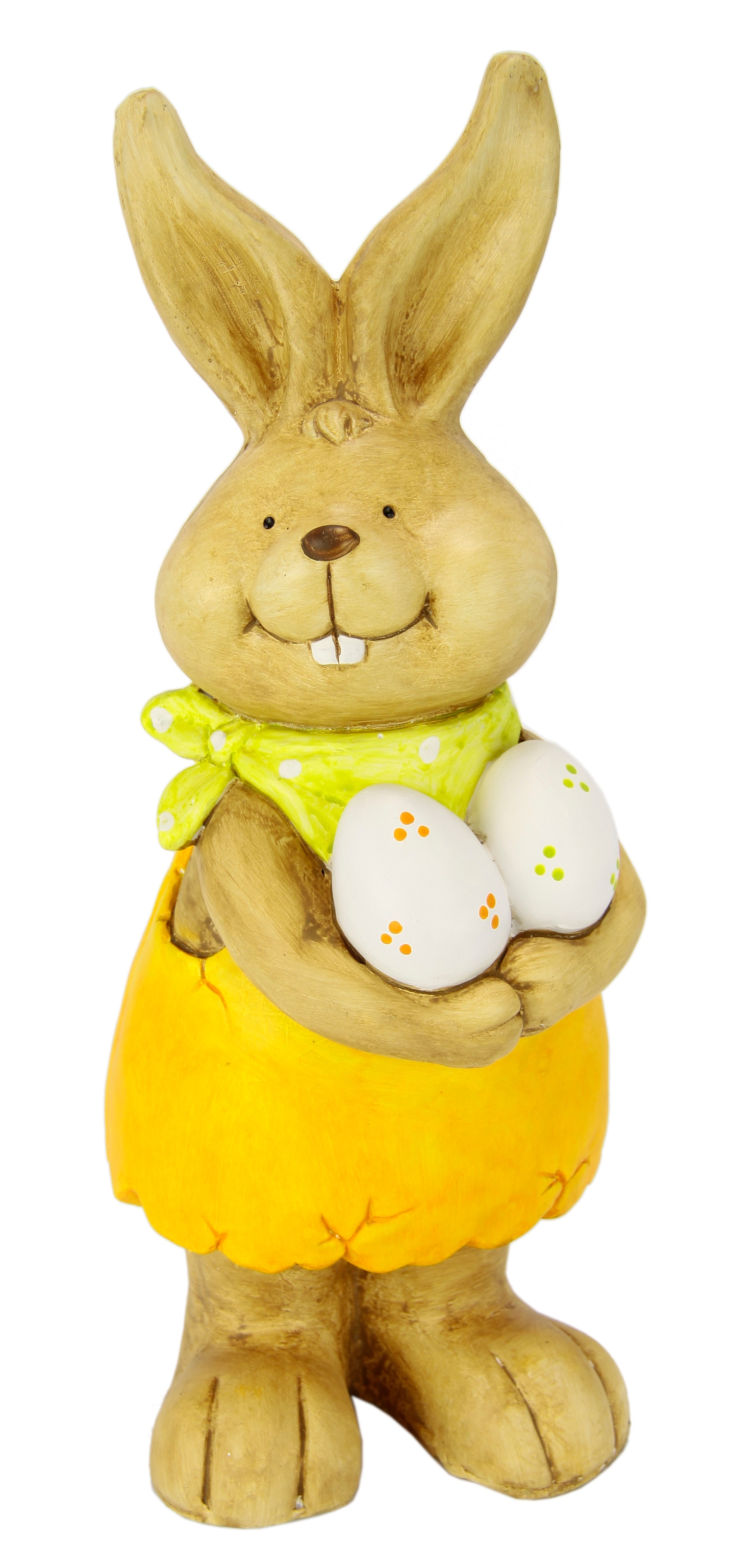 I.GE.A. Dekofigur "Deko Osterhase mit Eier" Figur 46 cm Deko Hase Osterdeko Hasenfigur Frühling Ostern Ostereier