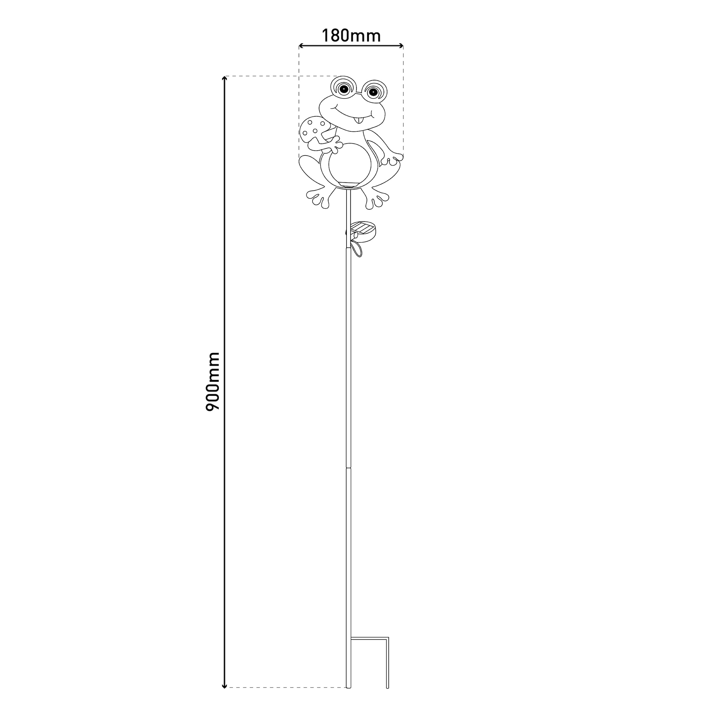 näve LED Solarleuchte »Froggy« LED-Modul 1 Stk. Warmweiß grüne Solarleuchte, Erdspieß Froschfigur mit Pilz, H: 90cm, warmweiß