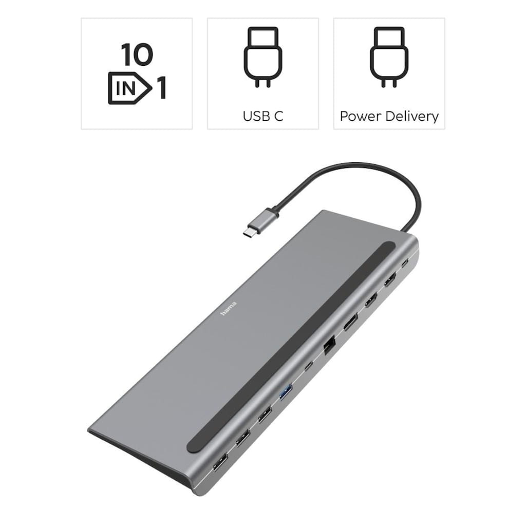 Hama USB-Adapter »Dockingstation USB C mit 10 Ports«