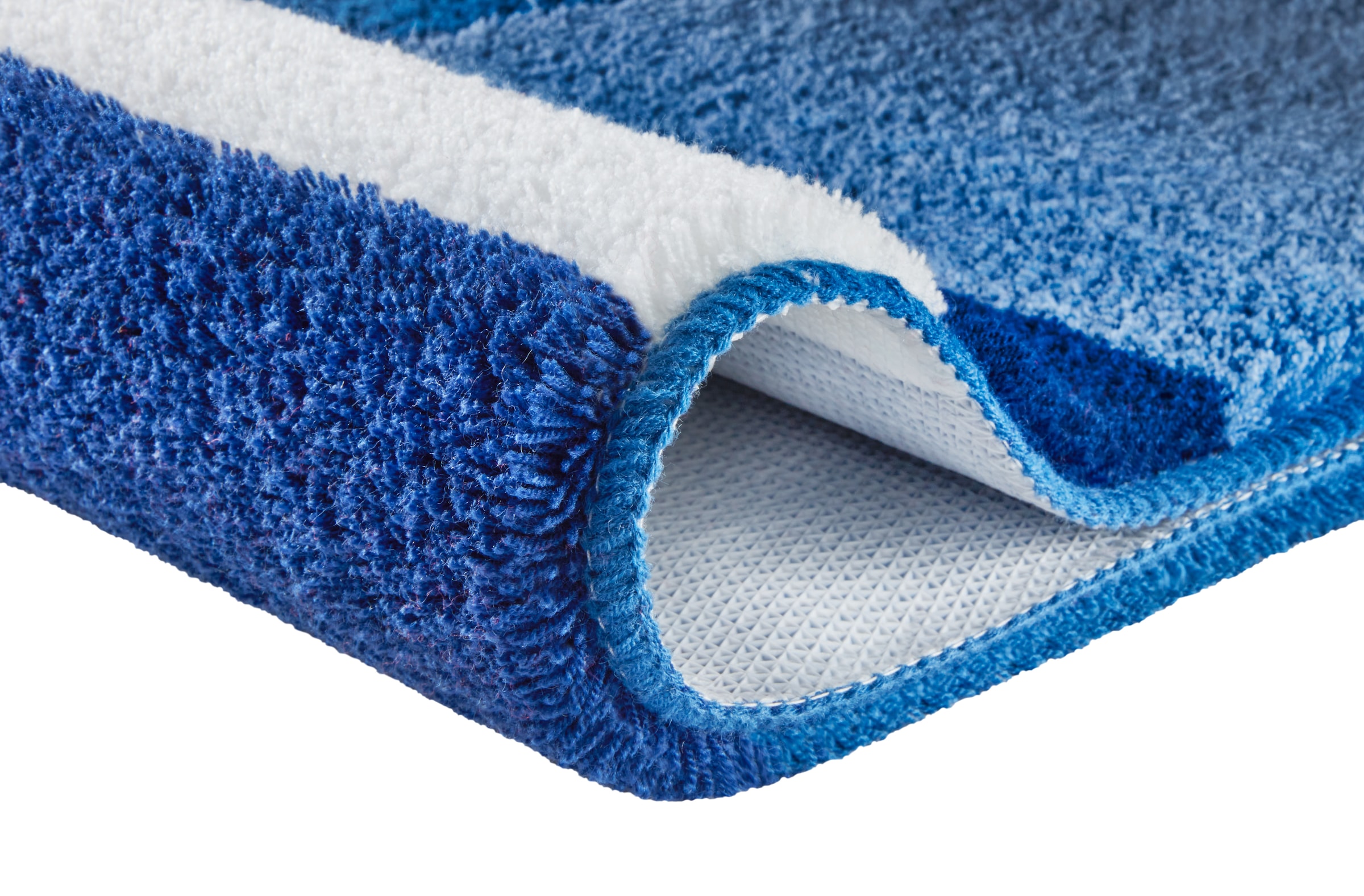 Kleine Wolke Badematte ""Ariana", Badvorleger, Badezimmer Teppich" Höhe 20 mm rutschhemmend beschichtet fußbodenheizungsgeeignet Geometrisches Design mit kontrastierendem Mittelstreifen