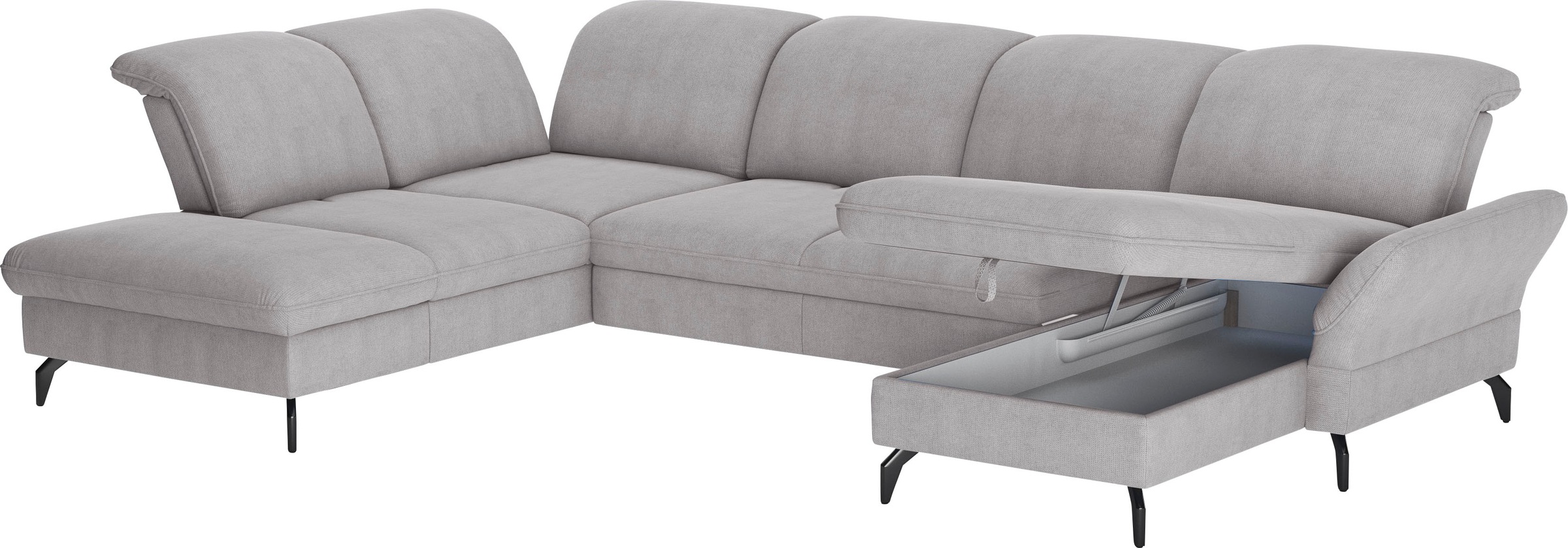 sit&more Wohnlandschaft »Leandro U-Form«, Wahlweise mit Bett-, Kopfteil - und Armlehnfunktion, sowie Bettkasten