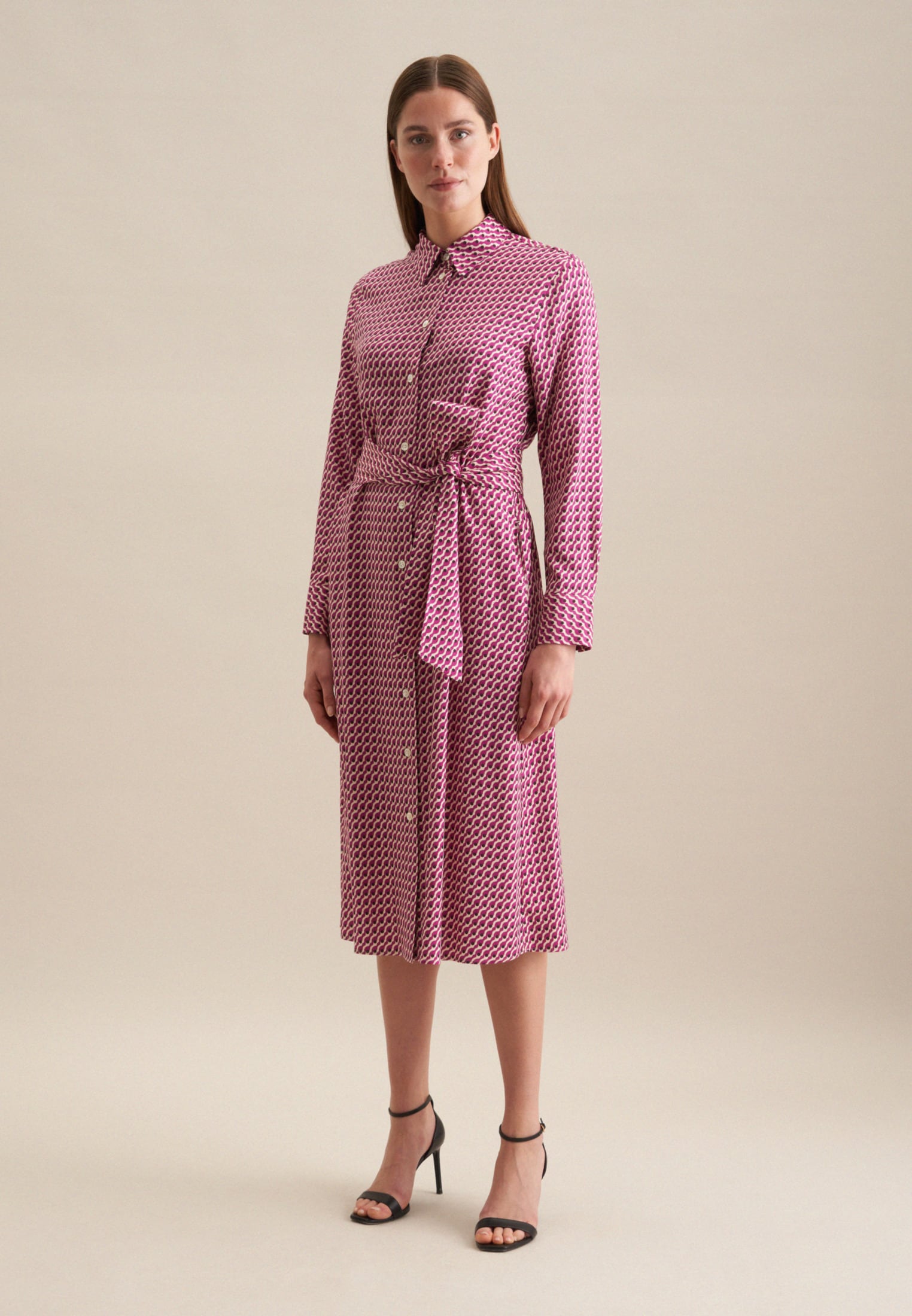 seidensticker Sommerkleid "Schwarze Rose" 1/1 Kragen Druck günstig online kaufen