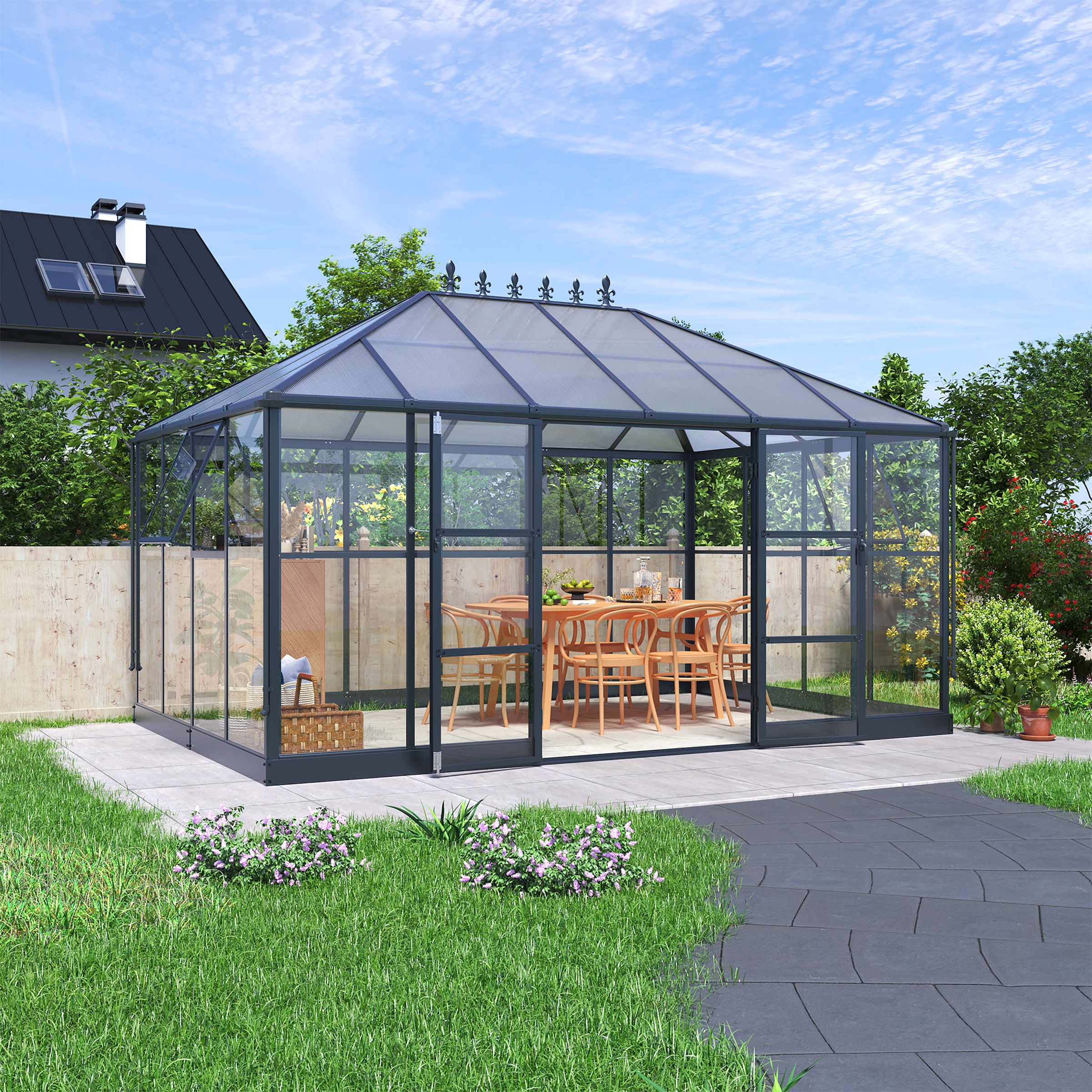 WESTMANN Gewächshaus »Suprema XL Schwarz« 284x421x262cm