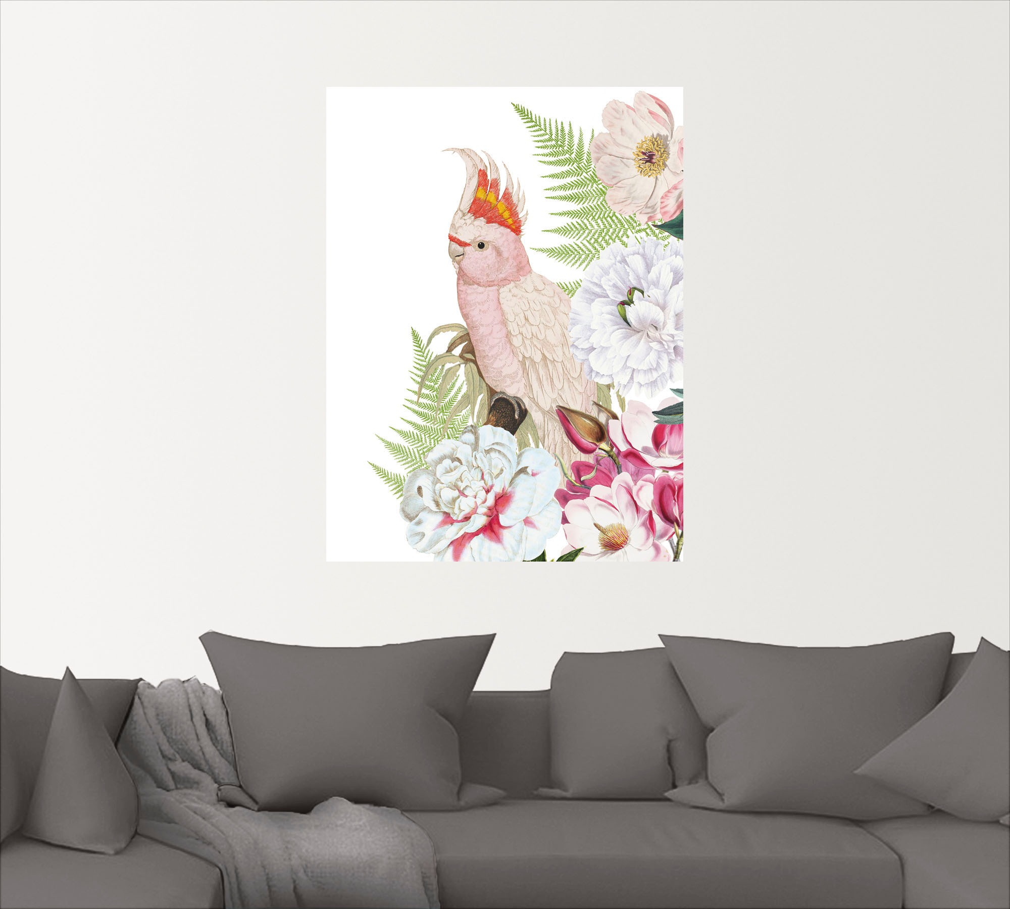 Artland Wandbild »Vintage Papagei II«, Vogelbilder, (1 St.), als Leinwandbild, Poster, Wandaufkleber in verschied. Größen