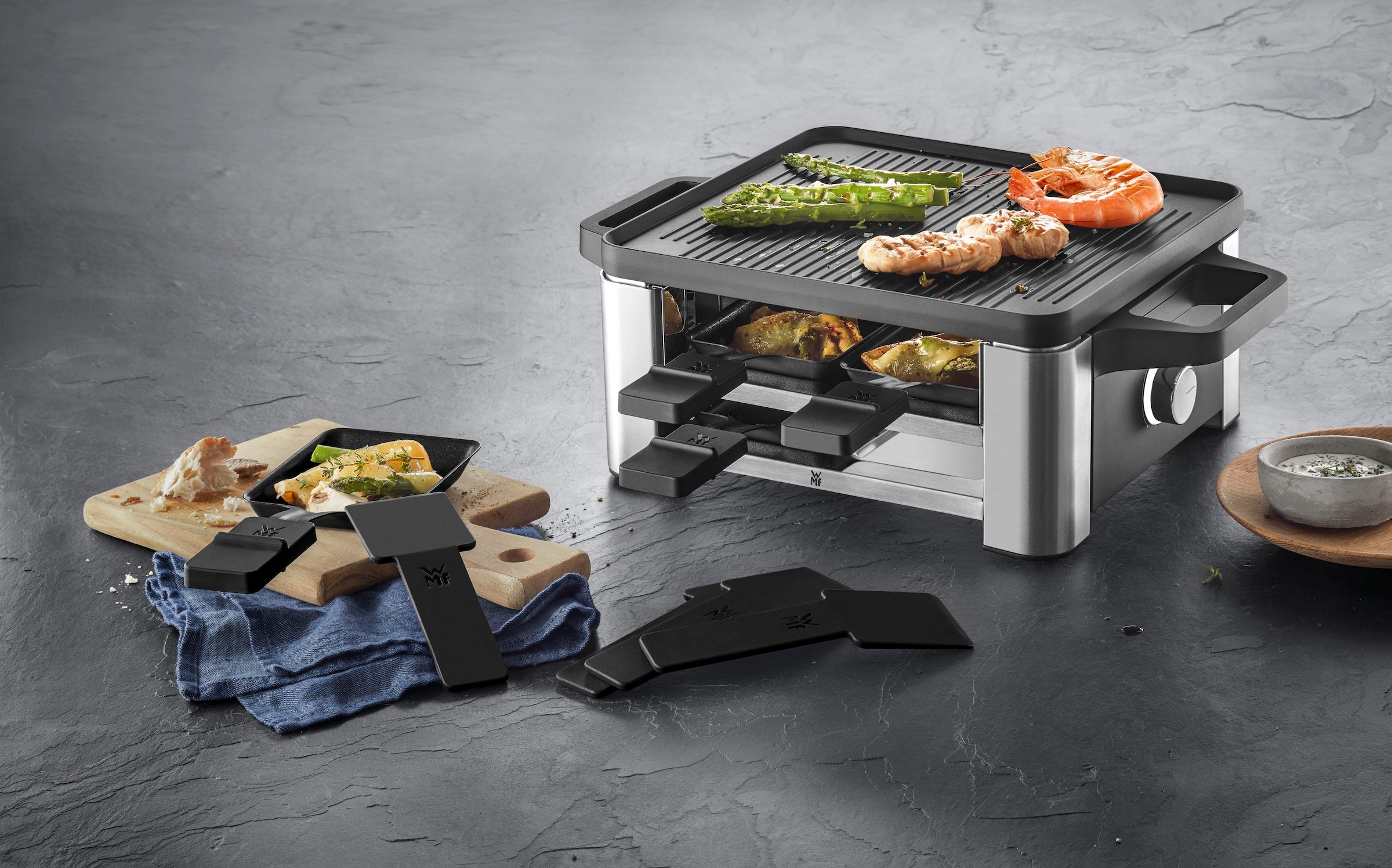 Raclette »LONO for 4«, 4 St. Raclettepfännchen, 870 W