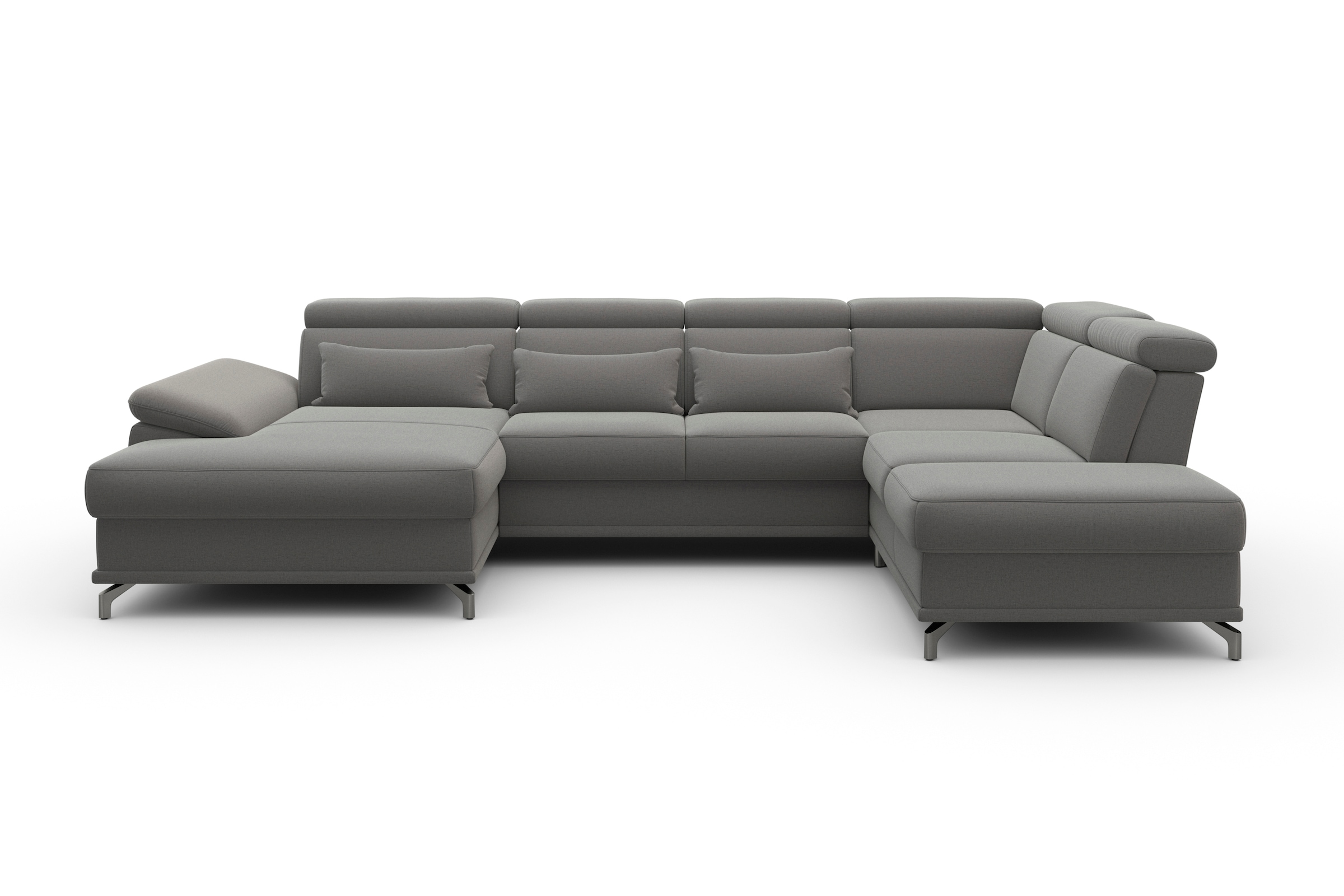sit&more Wohnlandschaft "Cabrio U-Form, B: 359 cm, mit Sitztiefen-, Arm- & Kopfteilverstellung" 3 Nierenkissen, Federkern, mit Schlaffunktion und Stauraum