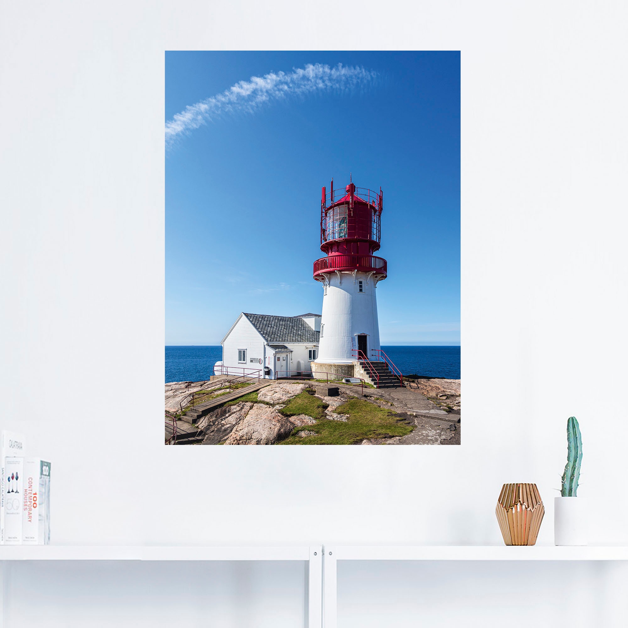 Artland Wandbild »Leuchtturm Lindesnes Fyr in Norwegen«, Gebäude, (1 St.), als Alubild, Leinwandbild, Wandaufkleber oder Poster in versch. Größen
