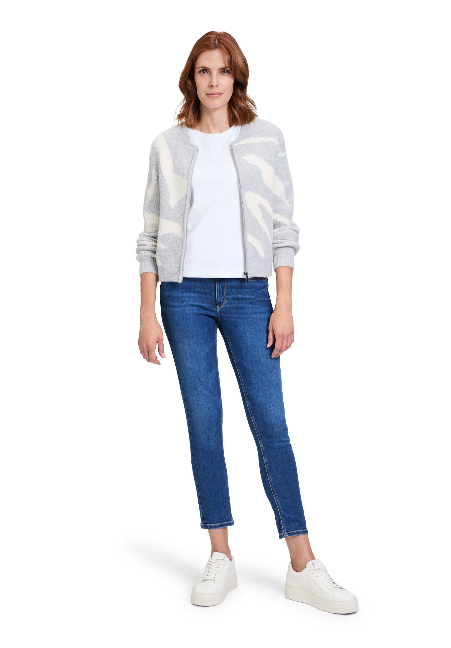 Betty&Co Strickjacke »Betty & Co Strick-Cardigan mit Reißverschluss«, Jacquard