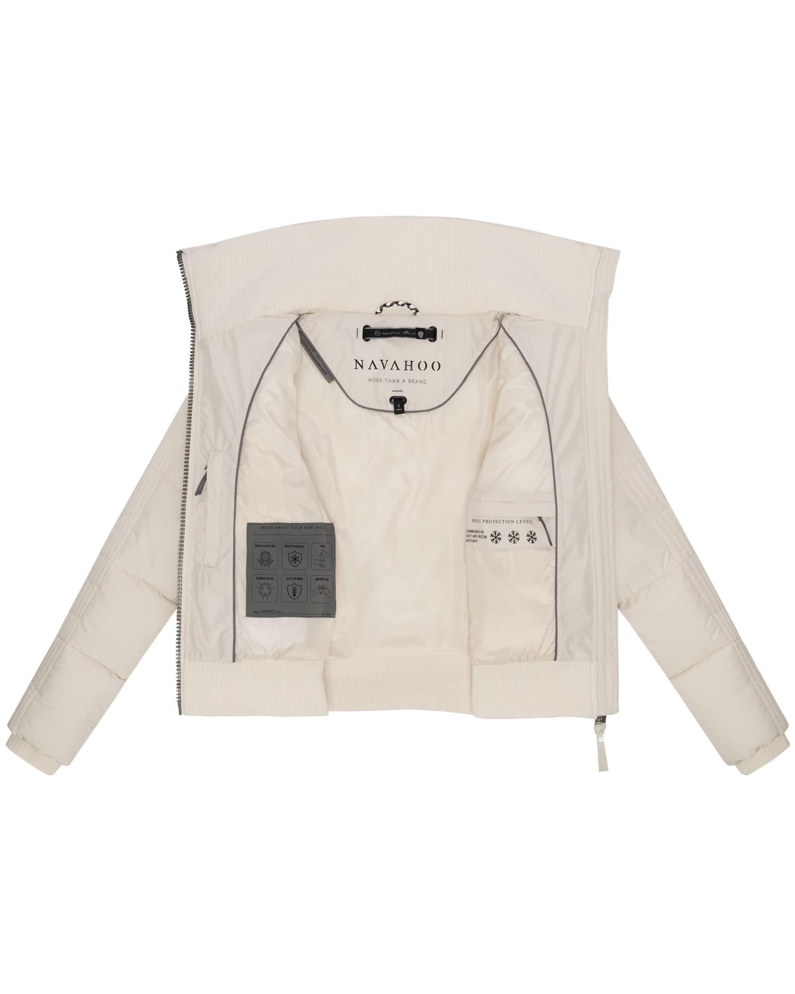 Navahoo Plüschjacke »Teddyzone 14«, ohne Kapuze, Teddy-Fleece Jacke mit hohem Kragen