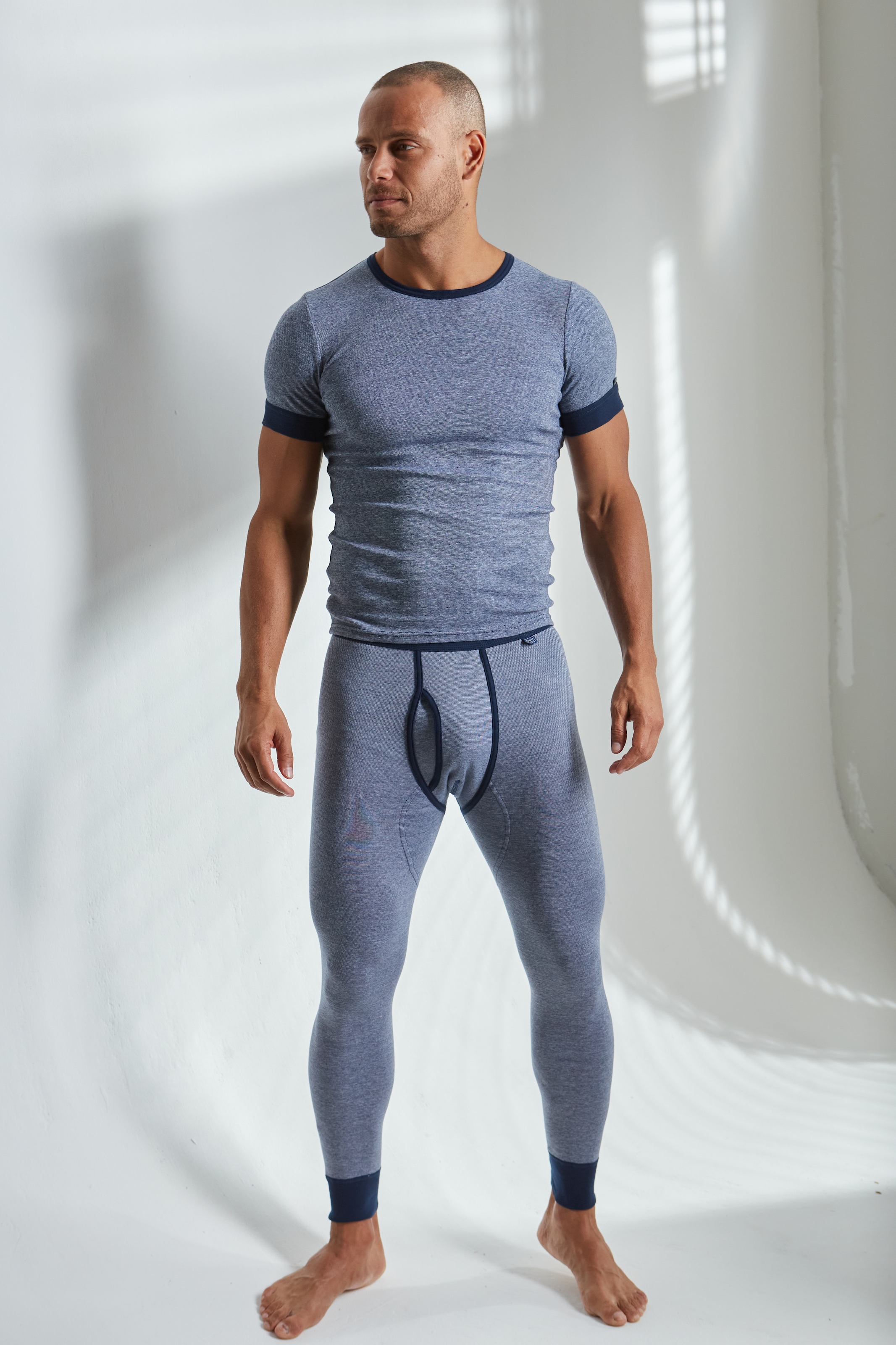 Clipper Exclusive Lange Unterhose, (Packung, 2 St.), modische Optik: Jeans meliert, tolle Qualität