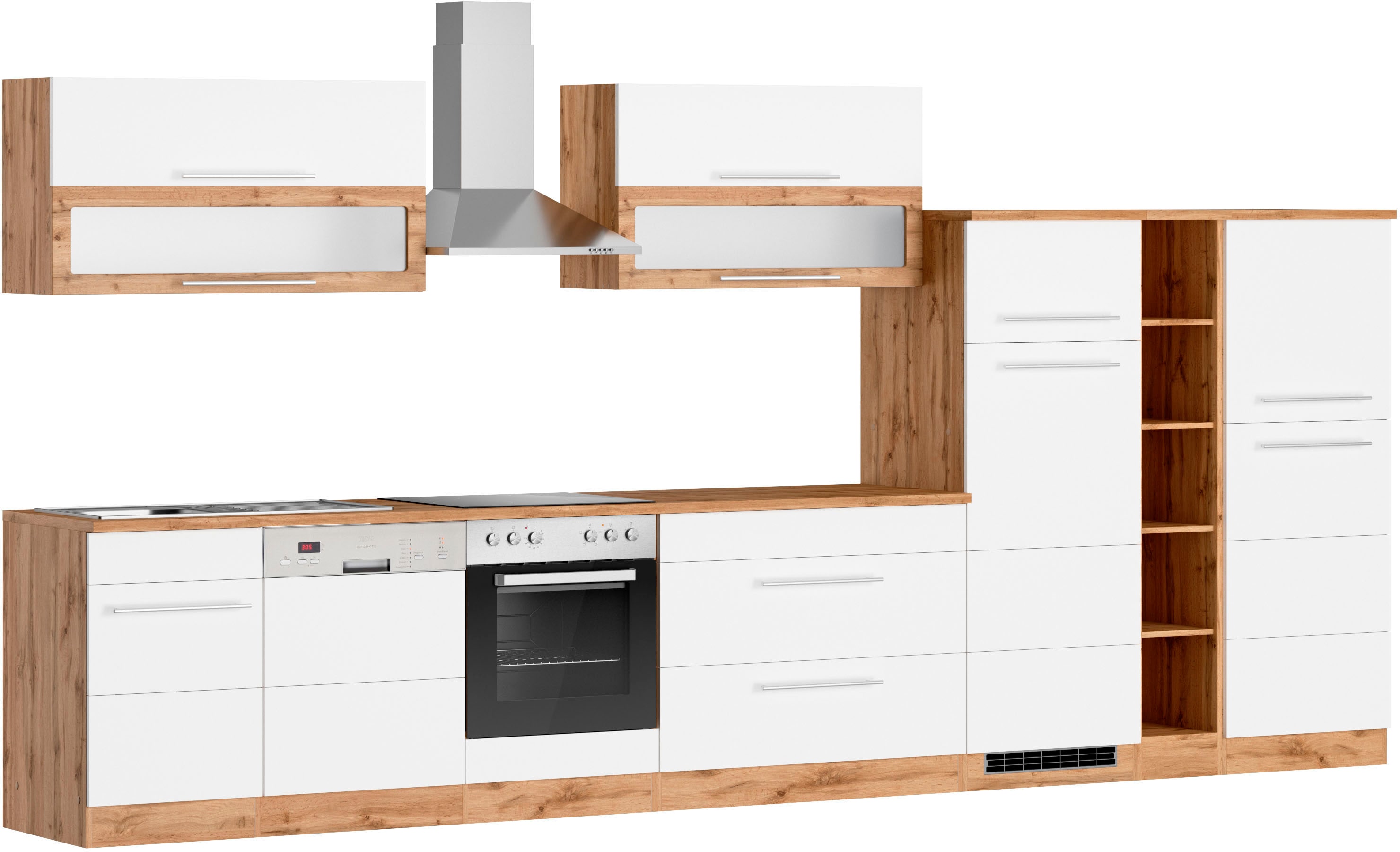 KOCHSTATION "KS-Wien" Breite 420 cm, wahlweise mit E-Geräten