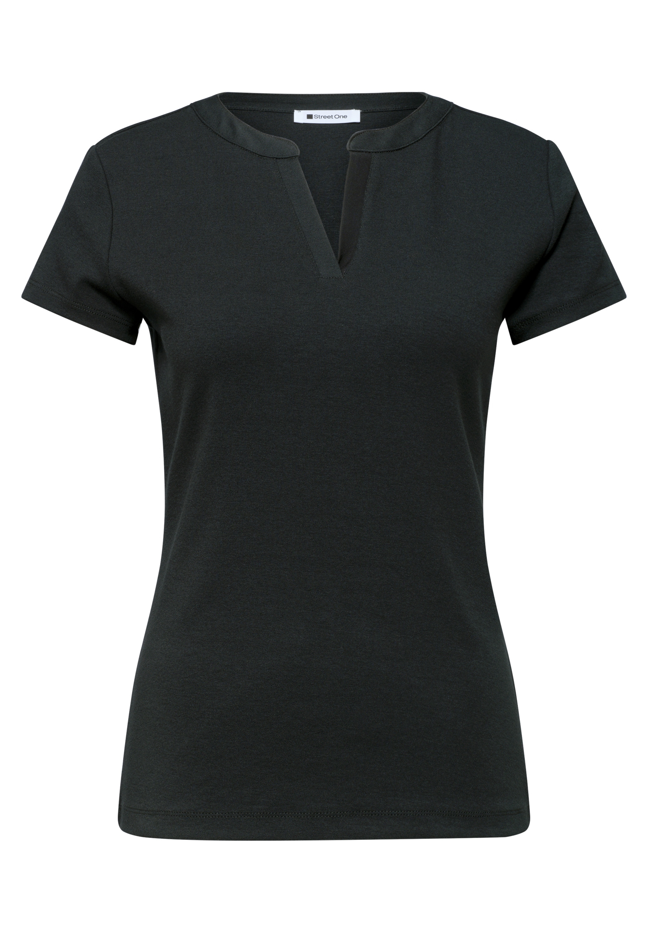 STREET ONE T-Shirt mit geschlitztem Rundhalsausschnitt